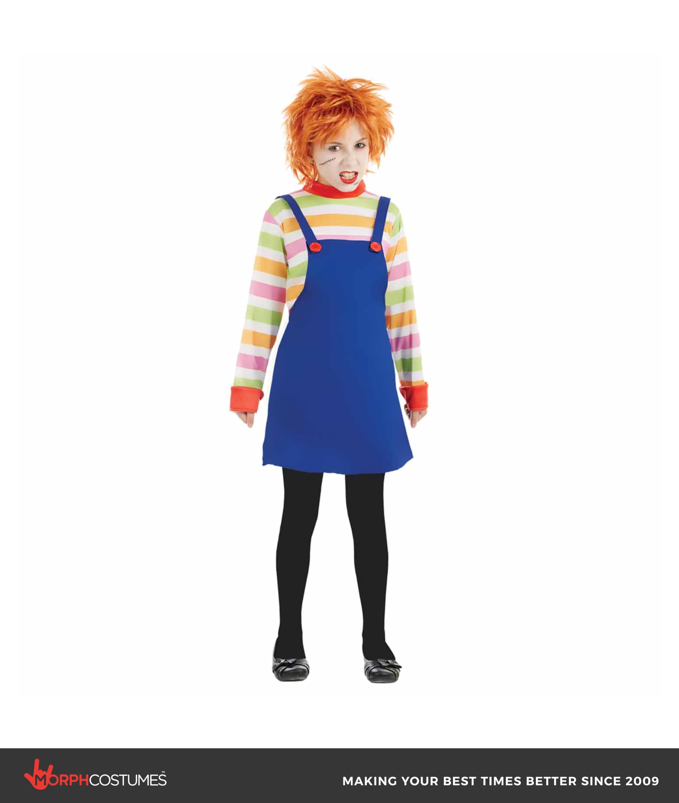 fun shack Kids Evil Doll Costume Childrens Possessed Horror Movie Dummy Dress Outfit - X-Large - Image 4