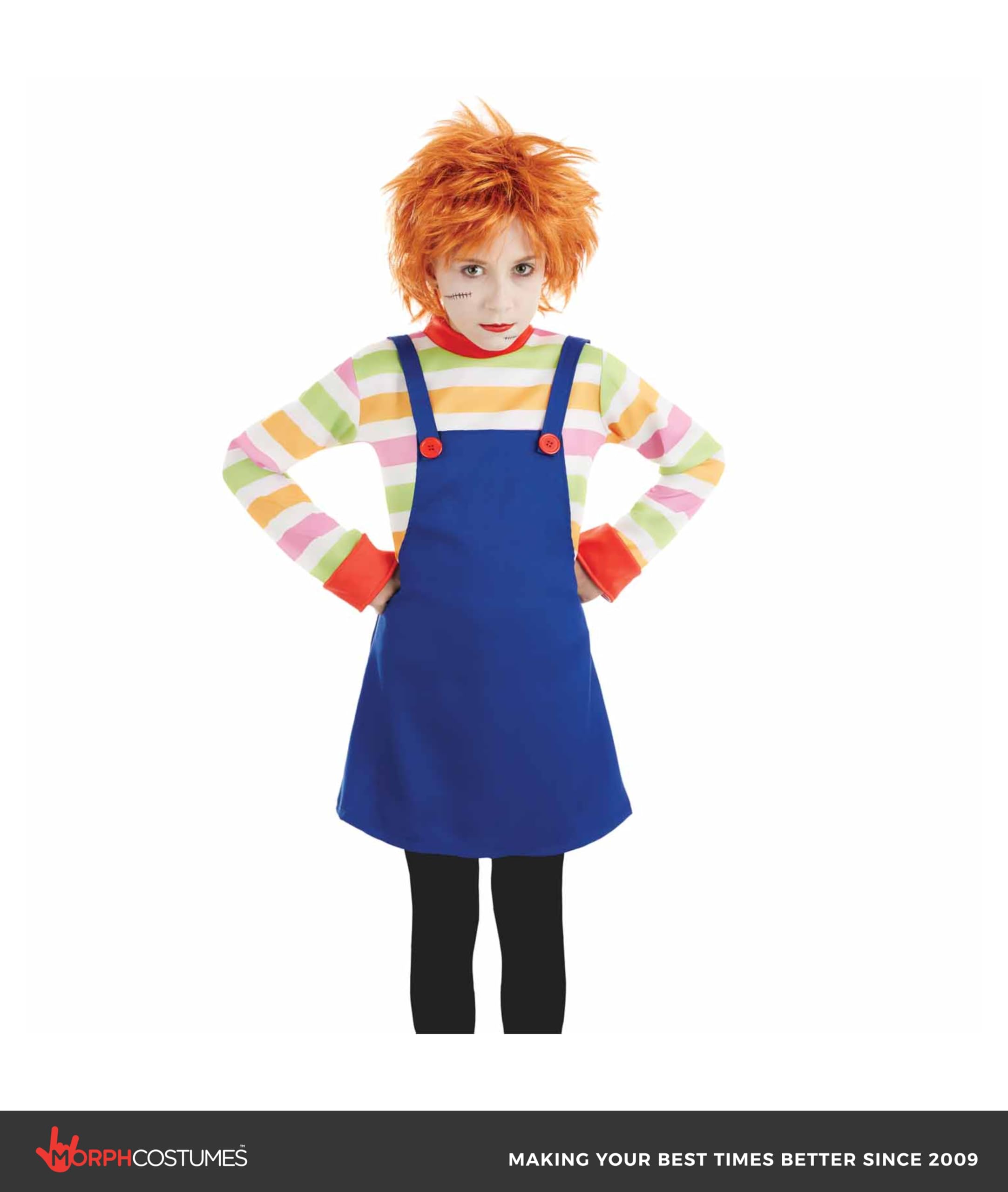 fun shack Kids Evil Doll Costume Childrens Possessed Horror Movie Dummy Dress Outfit - X-Large - Image 5