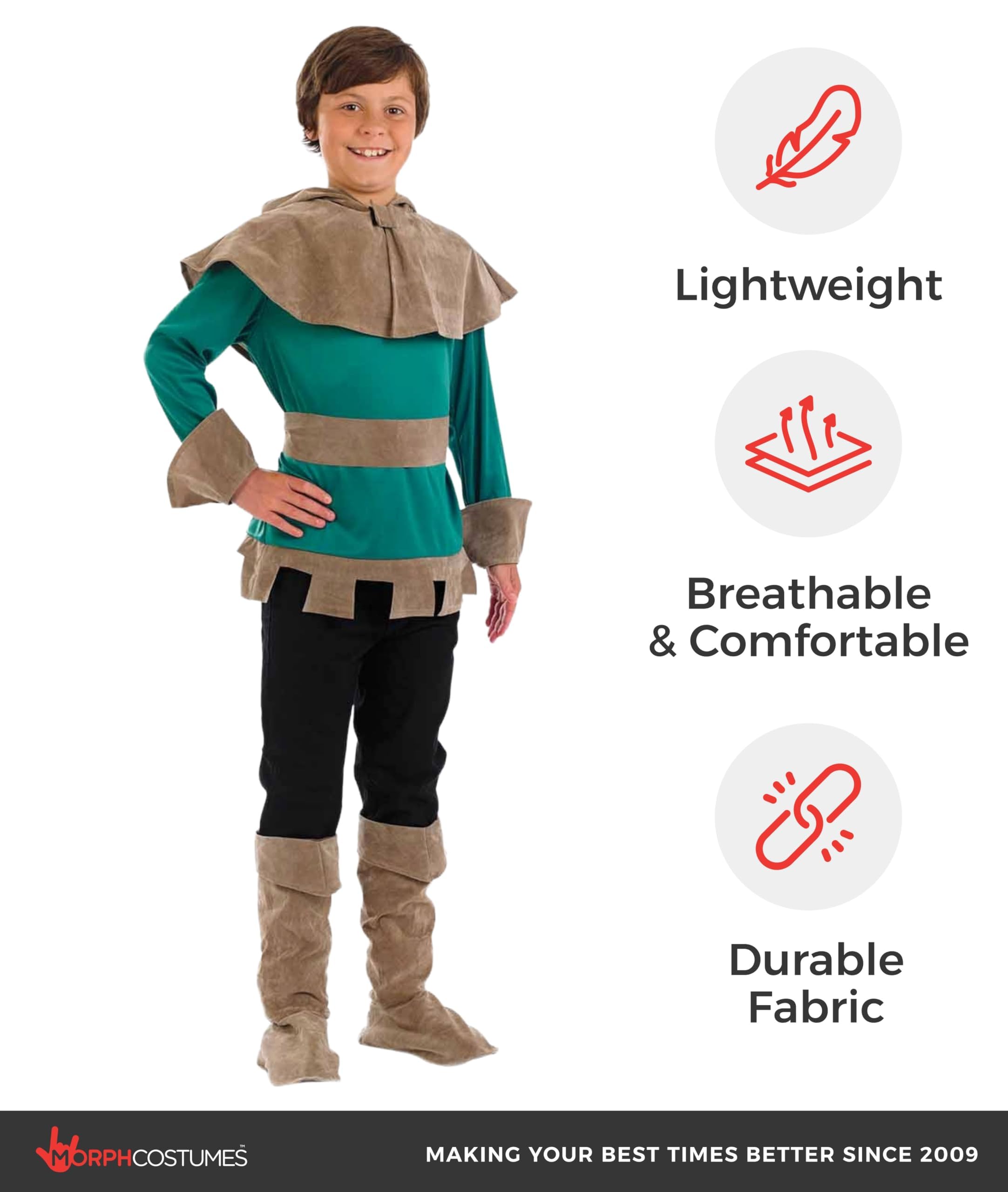 fun shack Kids Robin Hood Costume, Boys Archer Outfit, Robinhood Dress Up, Kids Archer Dress, Adventure Costume - Image 4