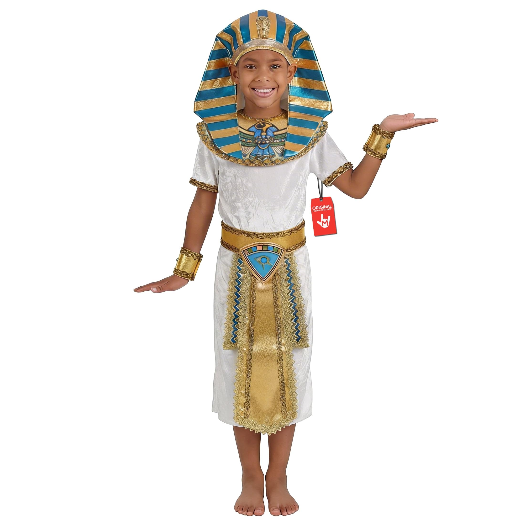 fun shack King Tut Costume Kids, Egyptian Costumes for Boys, Pharaoh Costume Boys, Book Characters Costumes for Kids, Medium - Image 5