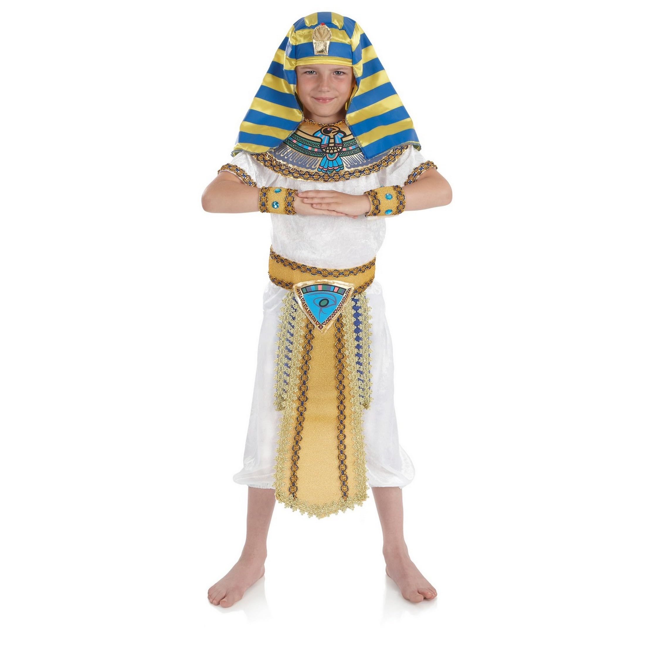 fun shack King Tut Costume Kids, Egyptian Costumes for Boys, Pharaoh Costume Boys, Book Characters Costumes for Kids, Medium - Image 6