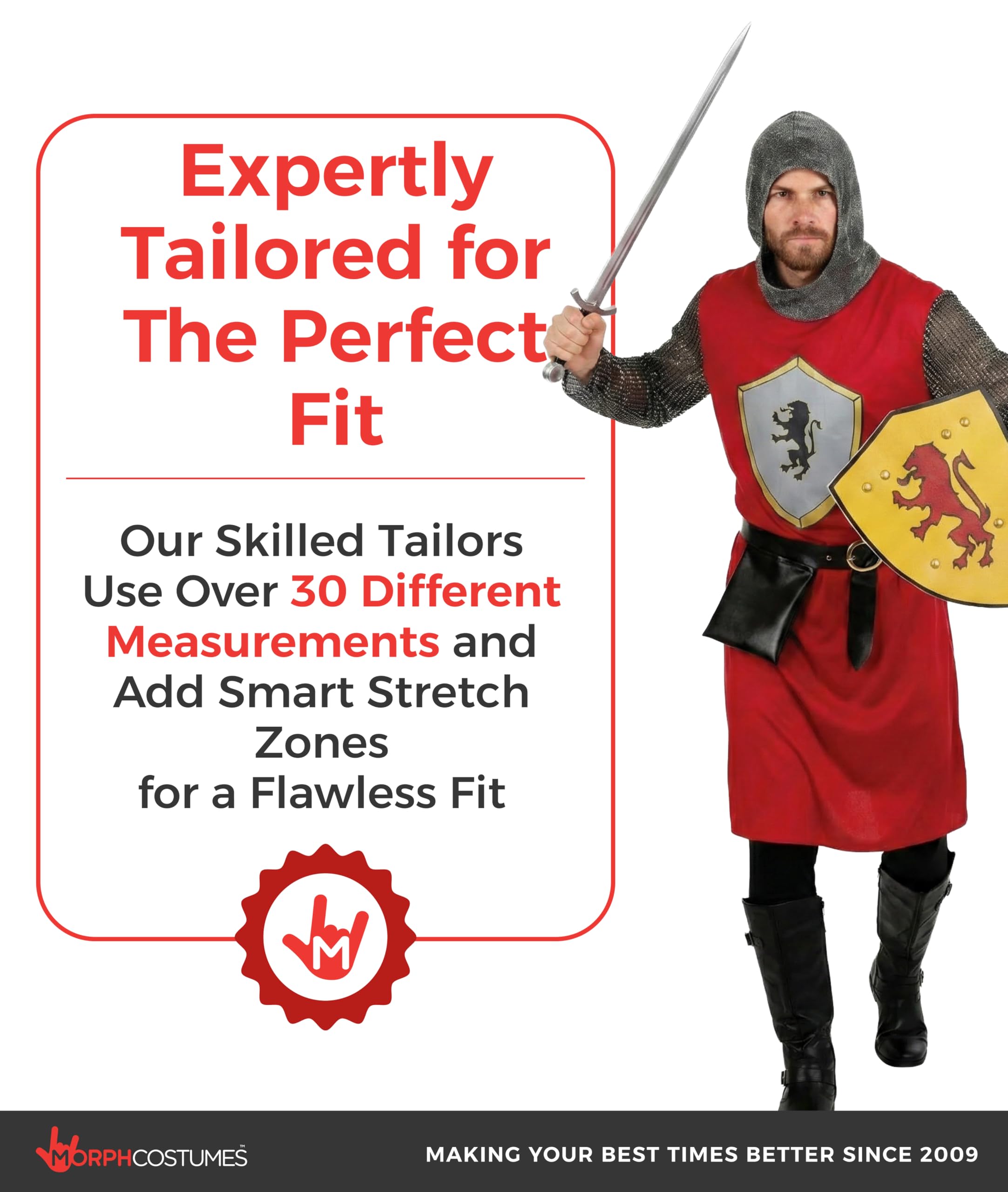 fun shack Knight Costume Men, Medieval Knight Costume Men, Mens Knights Costumes, Crusader Outfit, Halloween Costumes Adult - Image 4