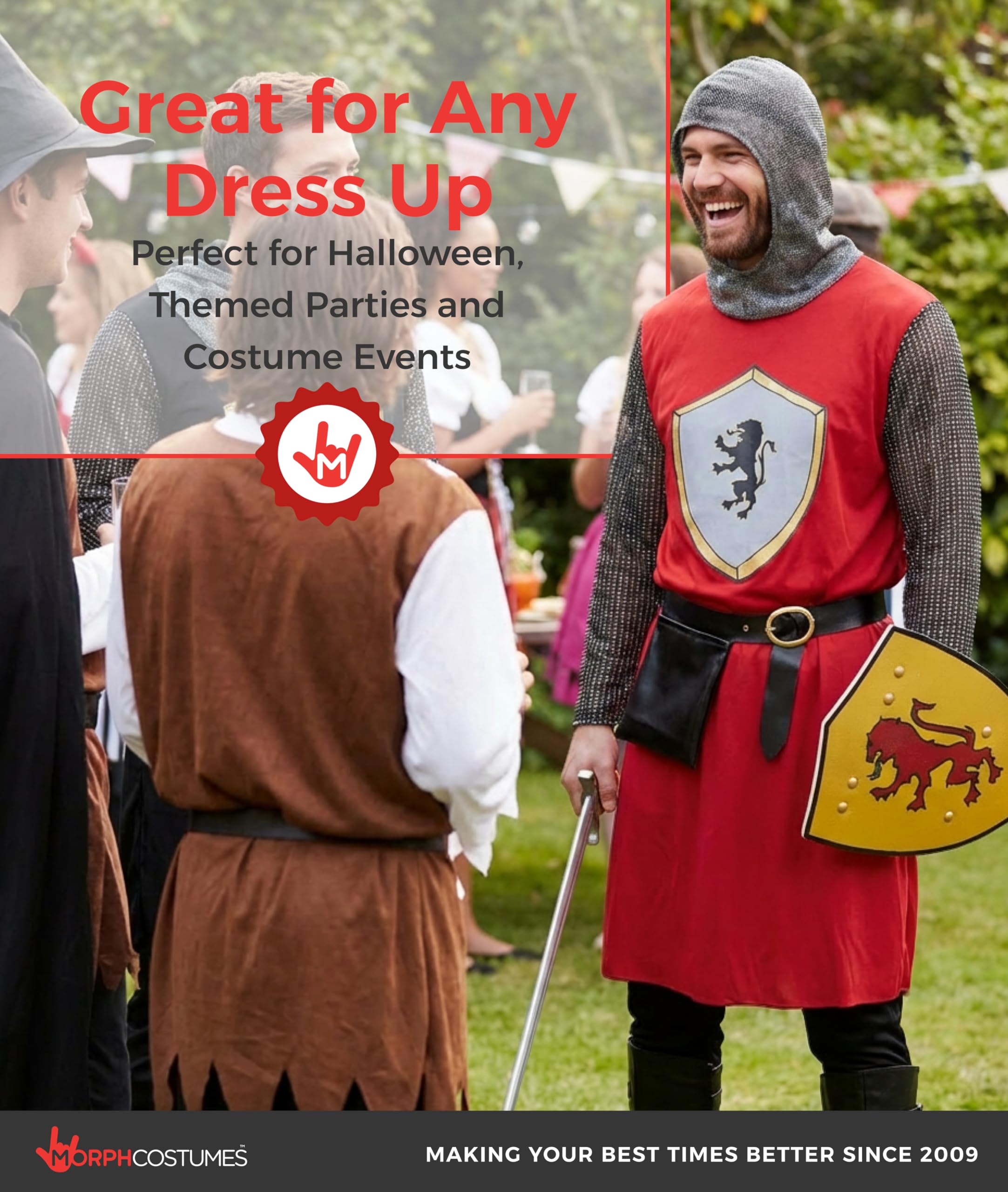 fun shack Knight Costume Men, Medieval Knight Costume Men, Mens Knights Costumes, Crusader Outfit, Halloween Costumes Adult - Image 5