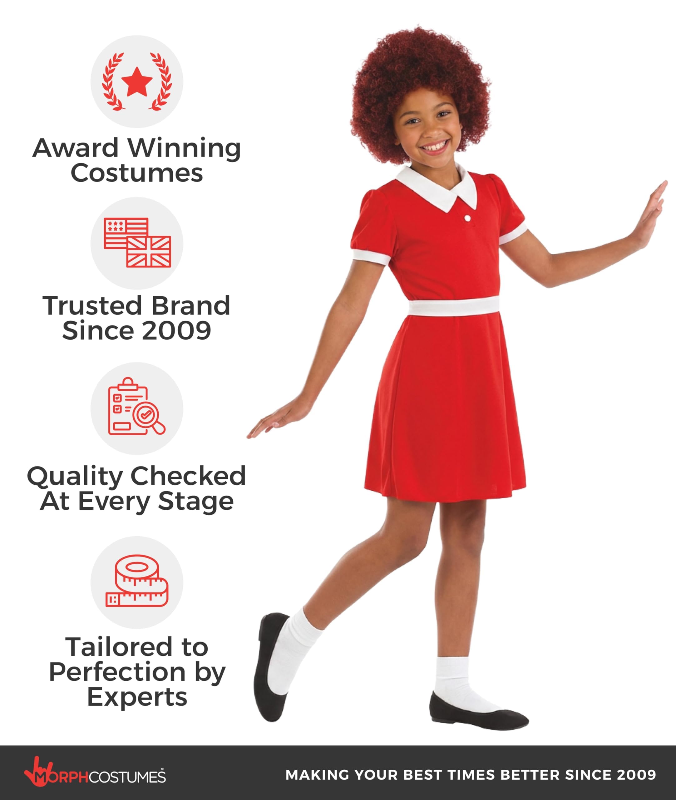 fun shack Little Orphan Costume for Girls, Little Orphan Costume Kids, Book Characters Costumes for Kids - Image 5