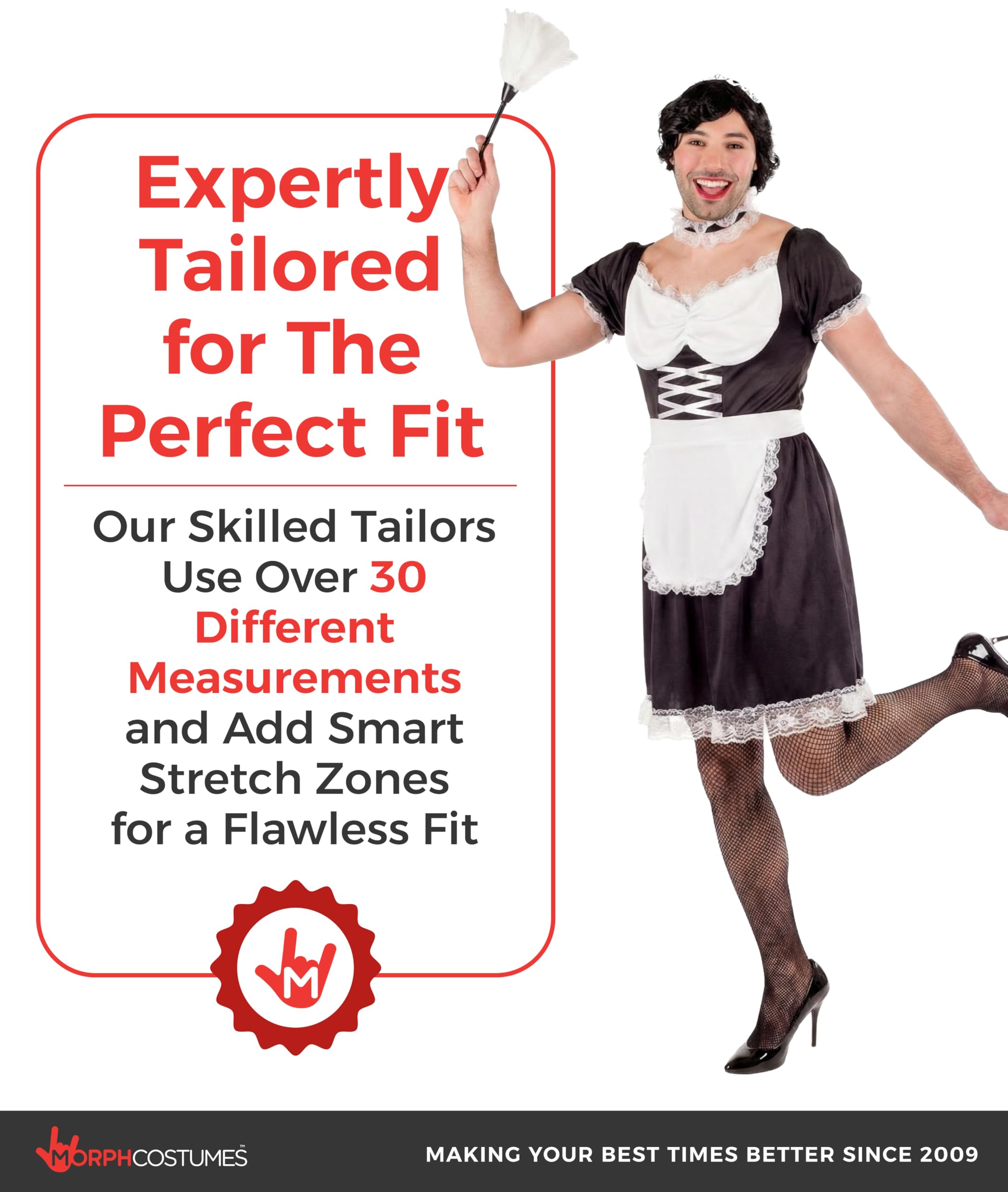 Fun Shack Maid Outfit for Men, Male Uniform, French Maid Costume, Party Dress Up - Image 4
