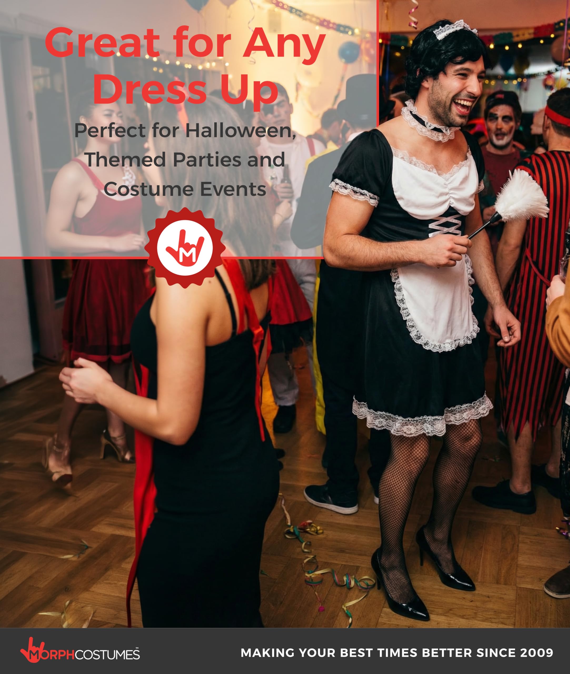 Fun Shack Maid Outfit for Men, Male Uniform, French Maid Costume, Party Dress Up - Image 5