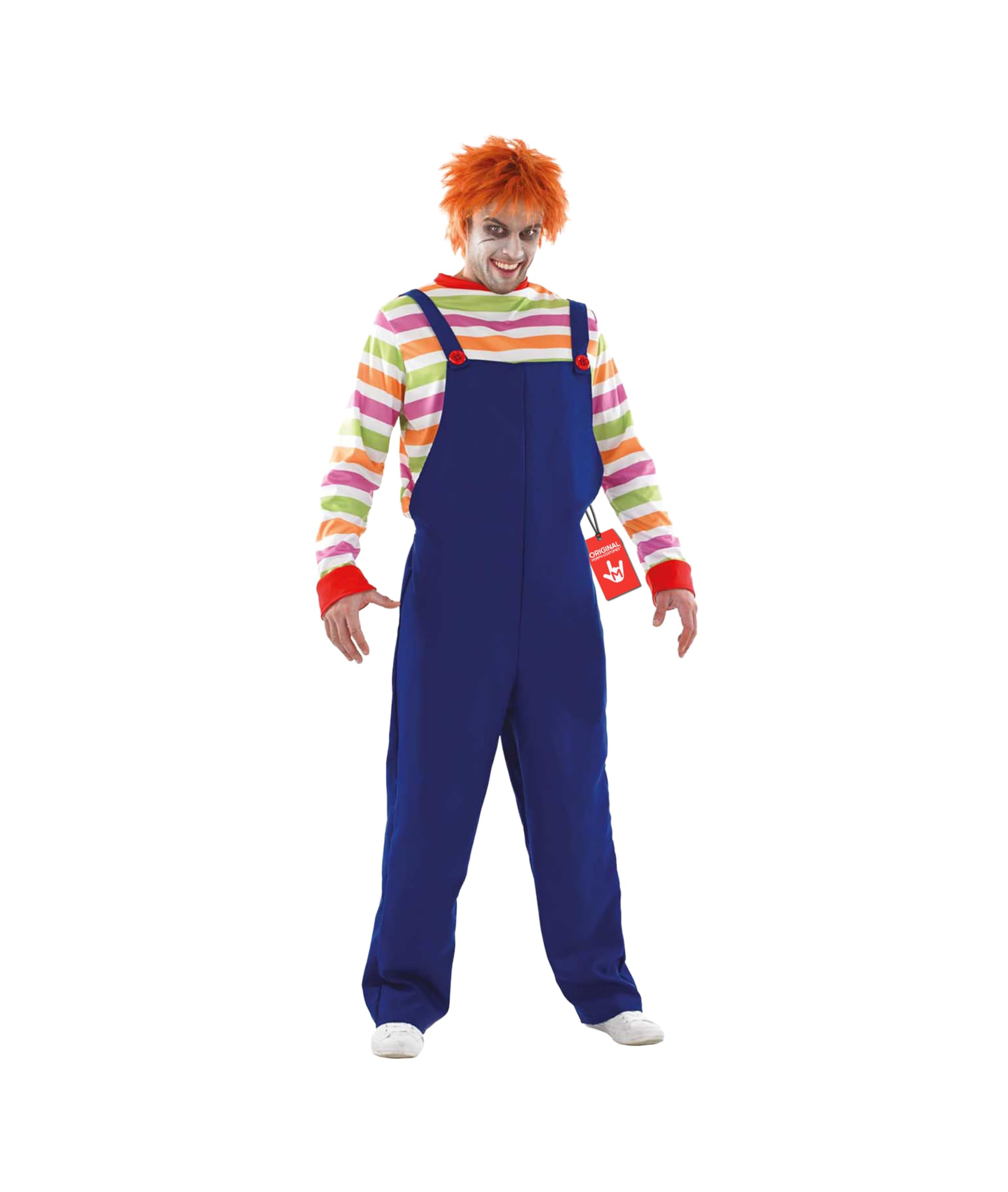 fun shack Male Doll Costume Creepy Blue Dungarees Adult Halloween Costumes For Men
