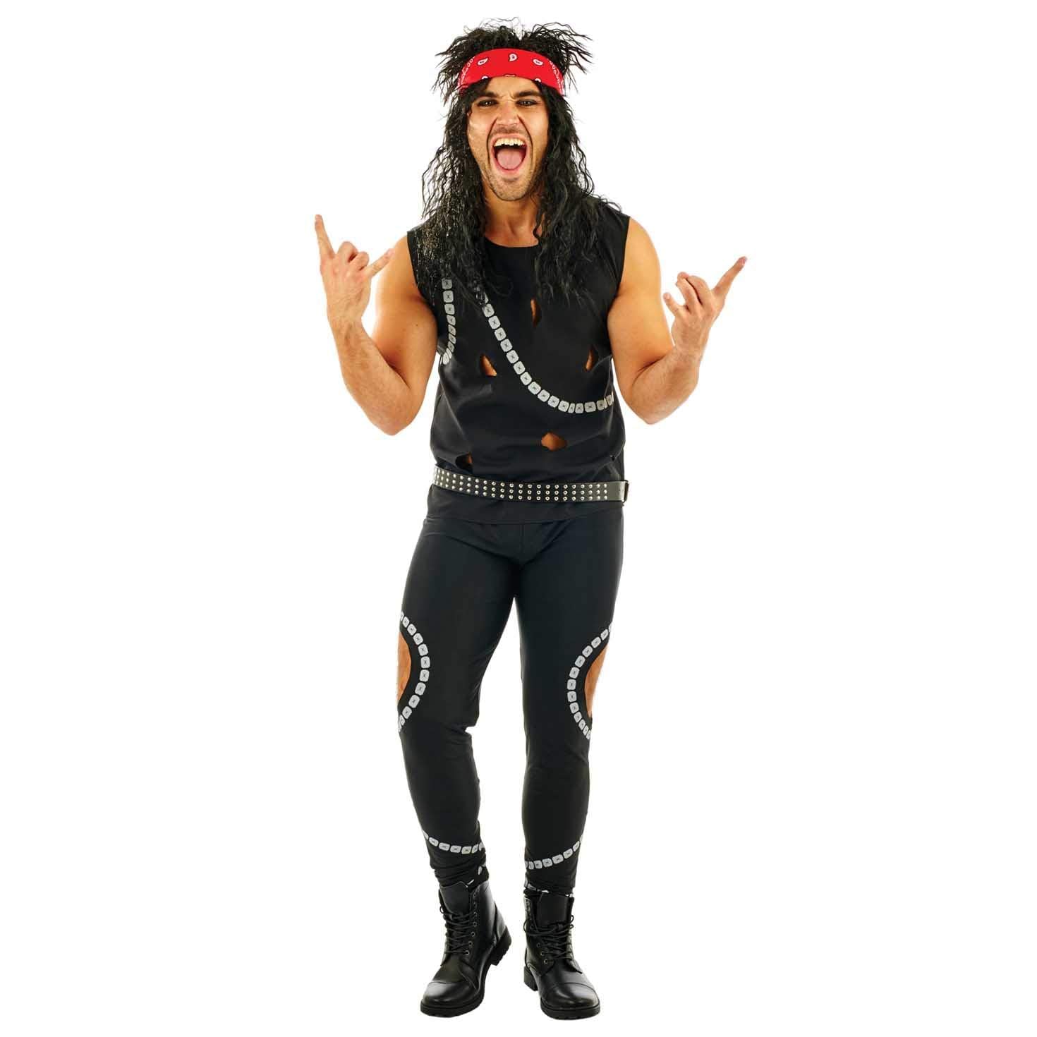 fun shack Mens 80s Rocker Costume, Rocker Halloween Costume Men, 80s Rock Costume, 80's Rocker Mens