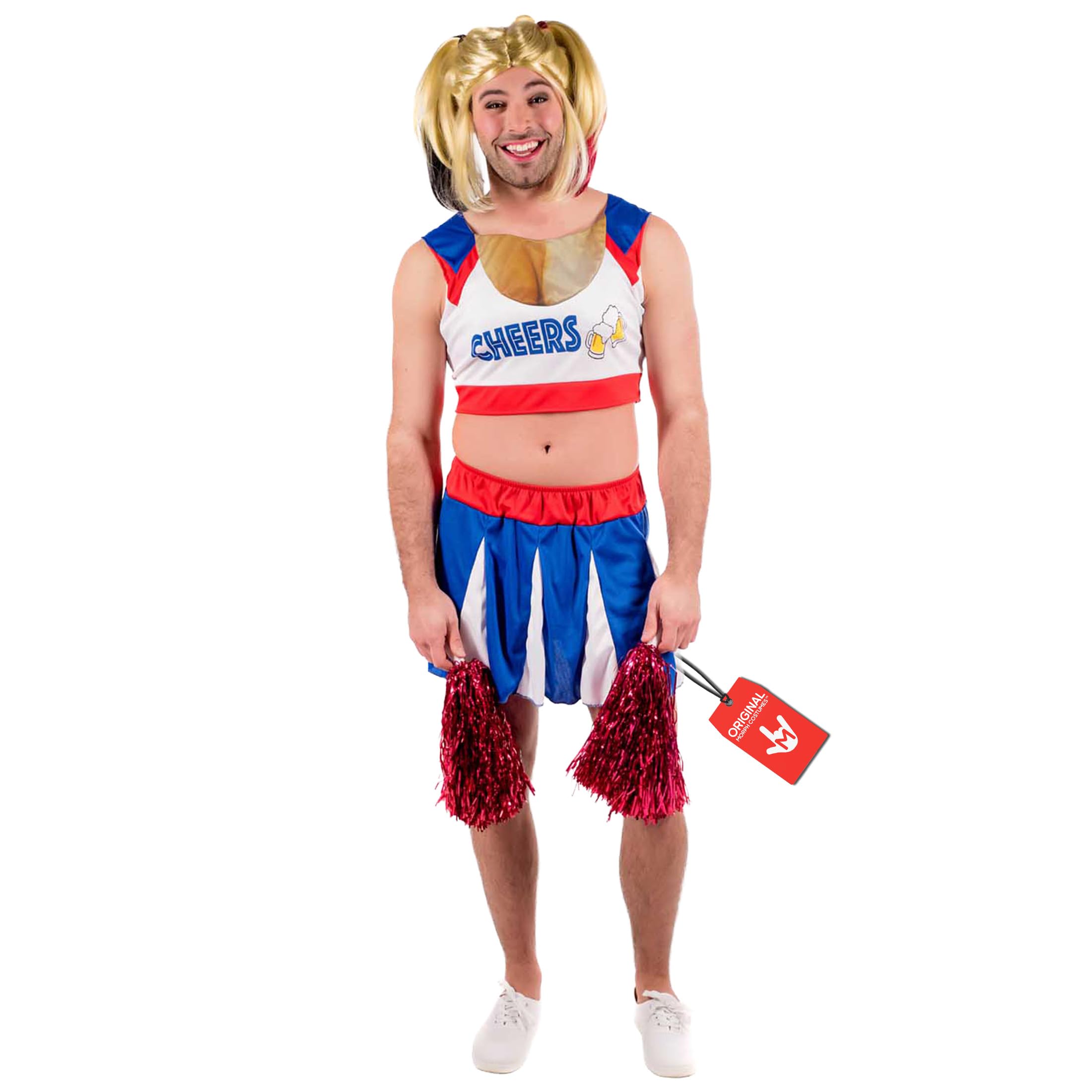 fun shack Mens Cheerleader Costume, Adult Male Cheerleader Halloween Outfit, Cheerleading Uniform for Parties