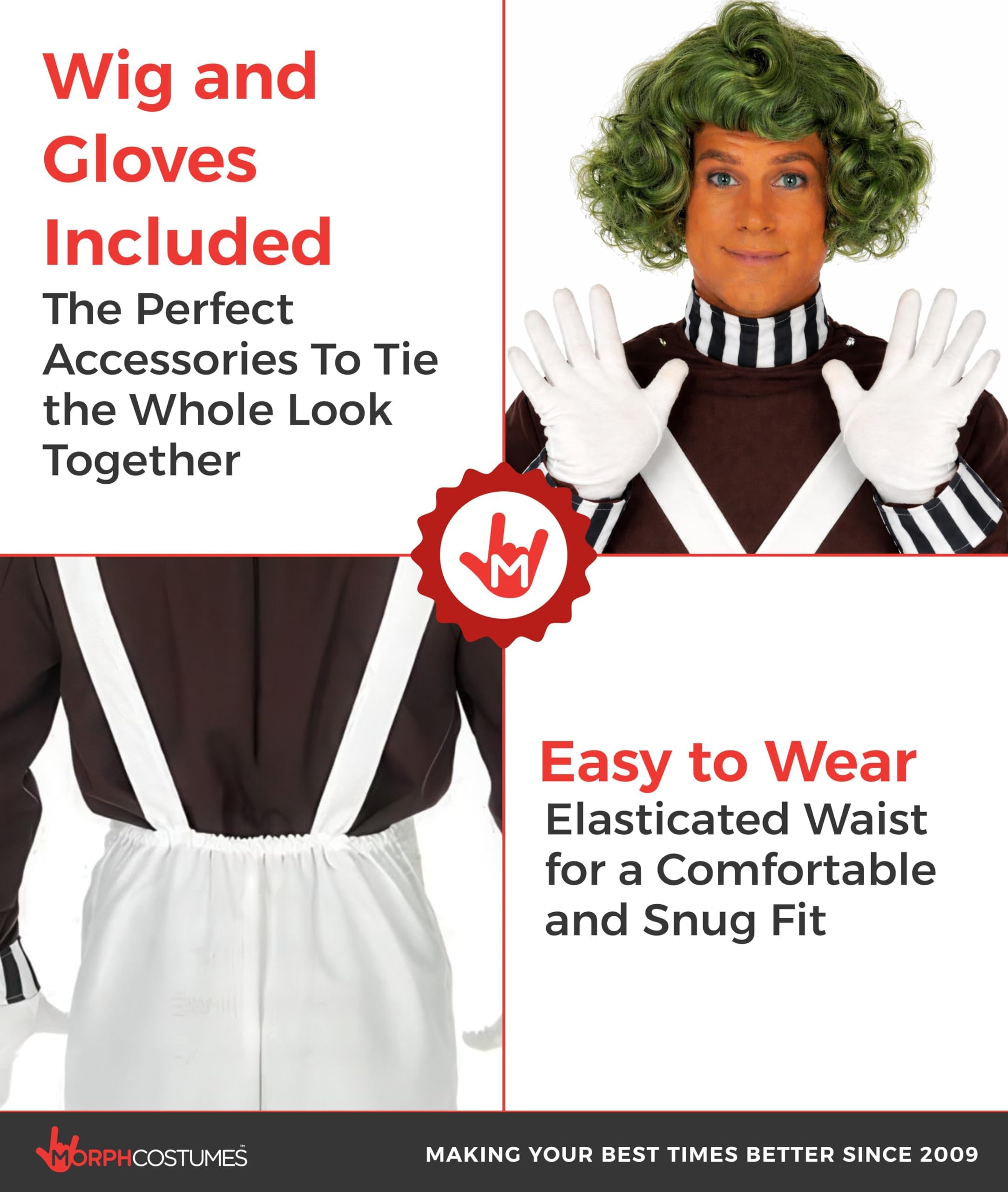 fun shack Mens Chocolate Factory Worker Costume, Chocolate Factory Costume, Halloween Costumes for Men - Image 3