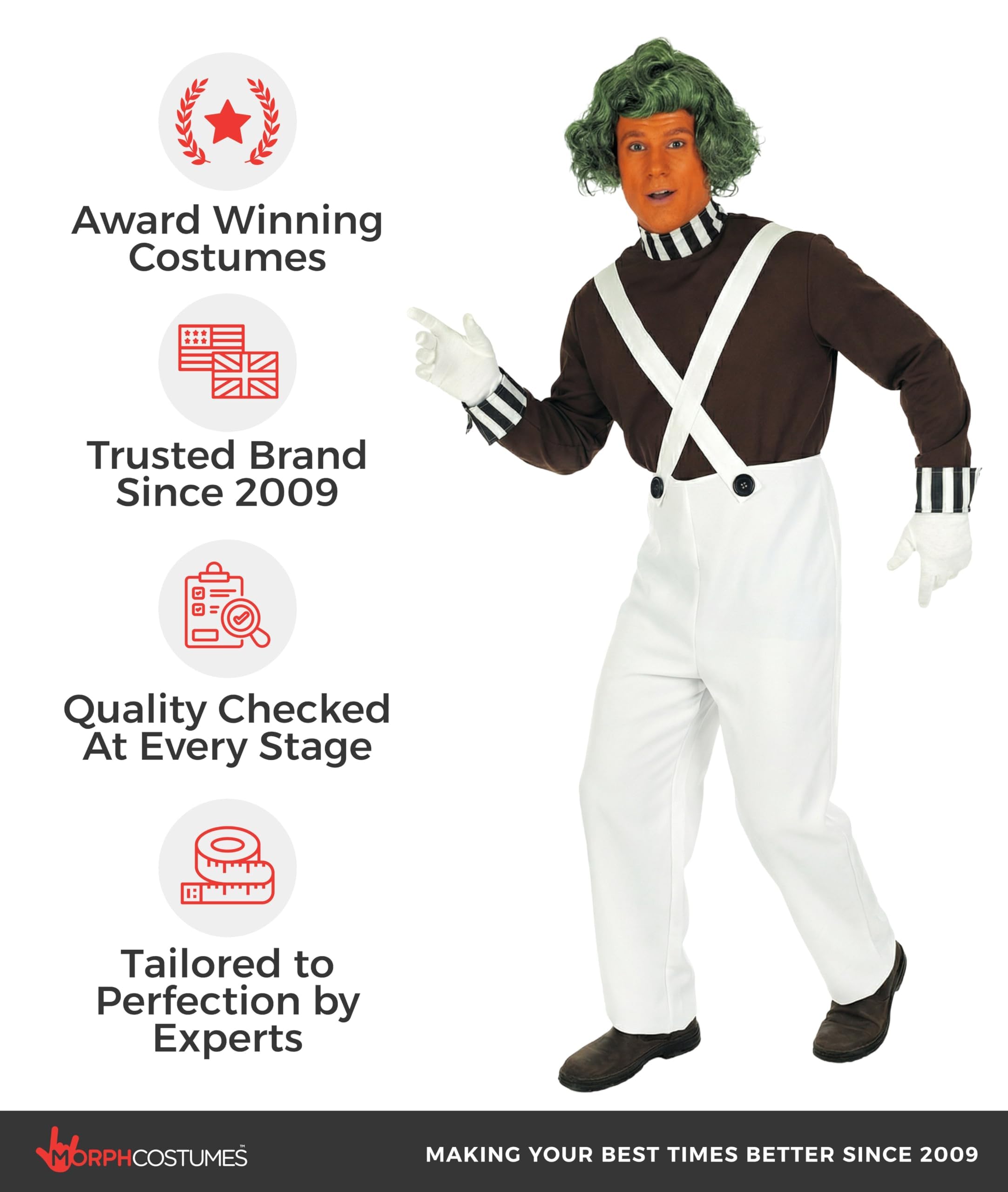 fun shack Mens Chocolate Factory Worker Costume, Chocolate Factory Costume, Halloween Costumes for Men - Image 5