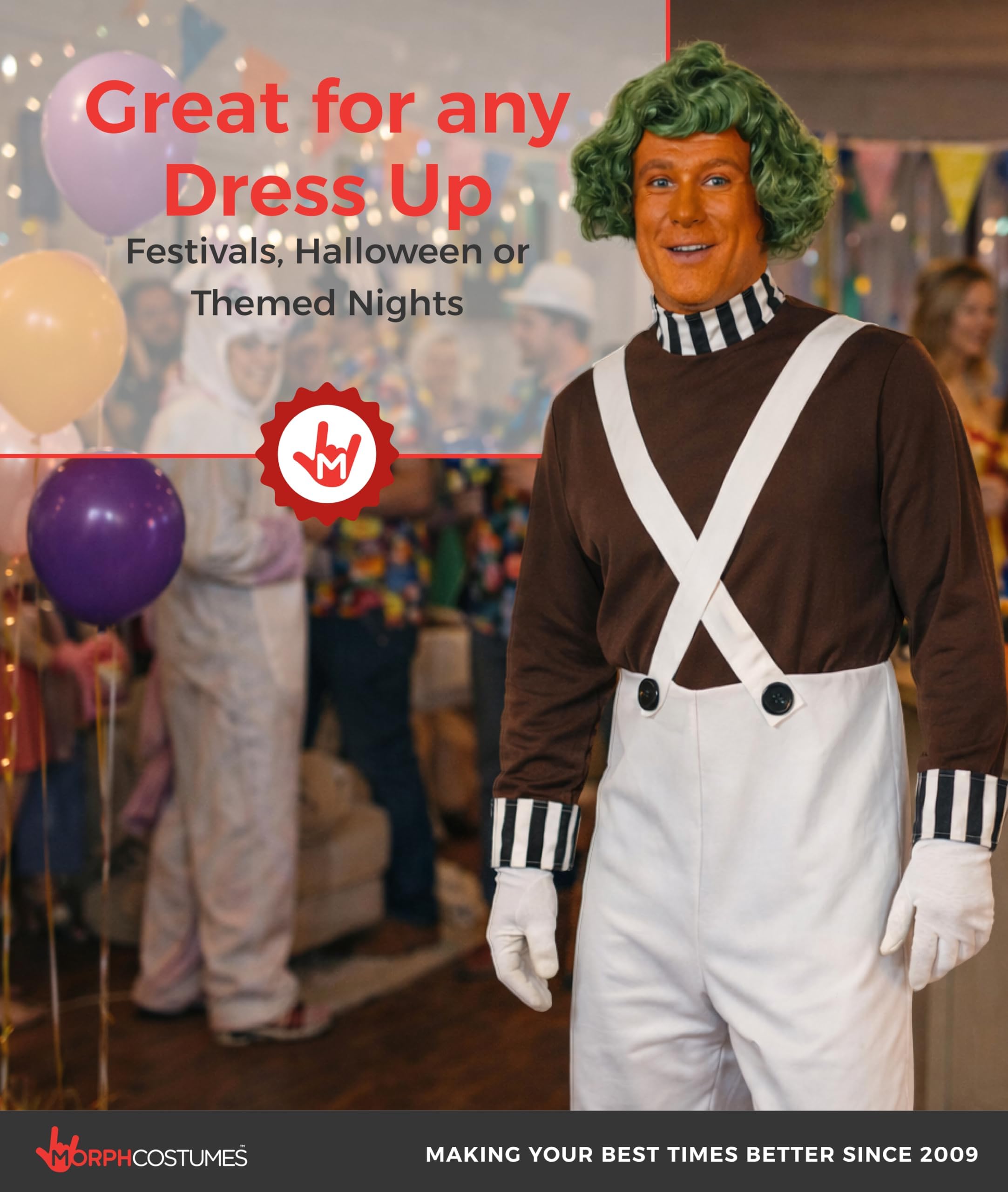 fun shack Mens Chocolate Factory Worker Costume, Chocolate Factory Costume, Halloween Costumes for Men - Image 6