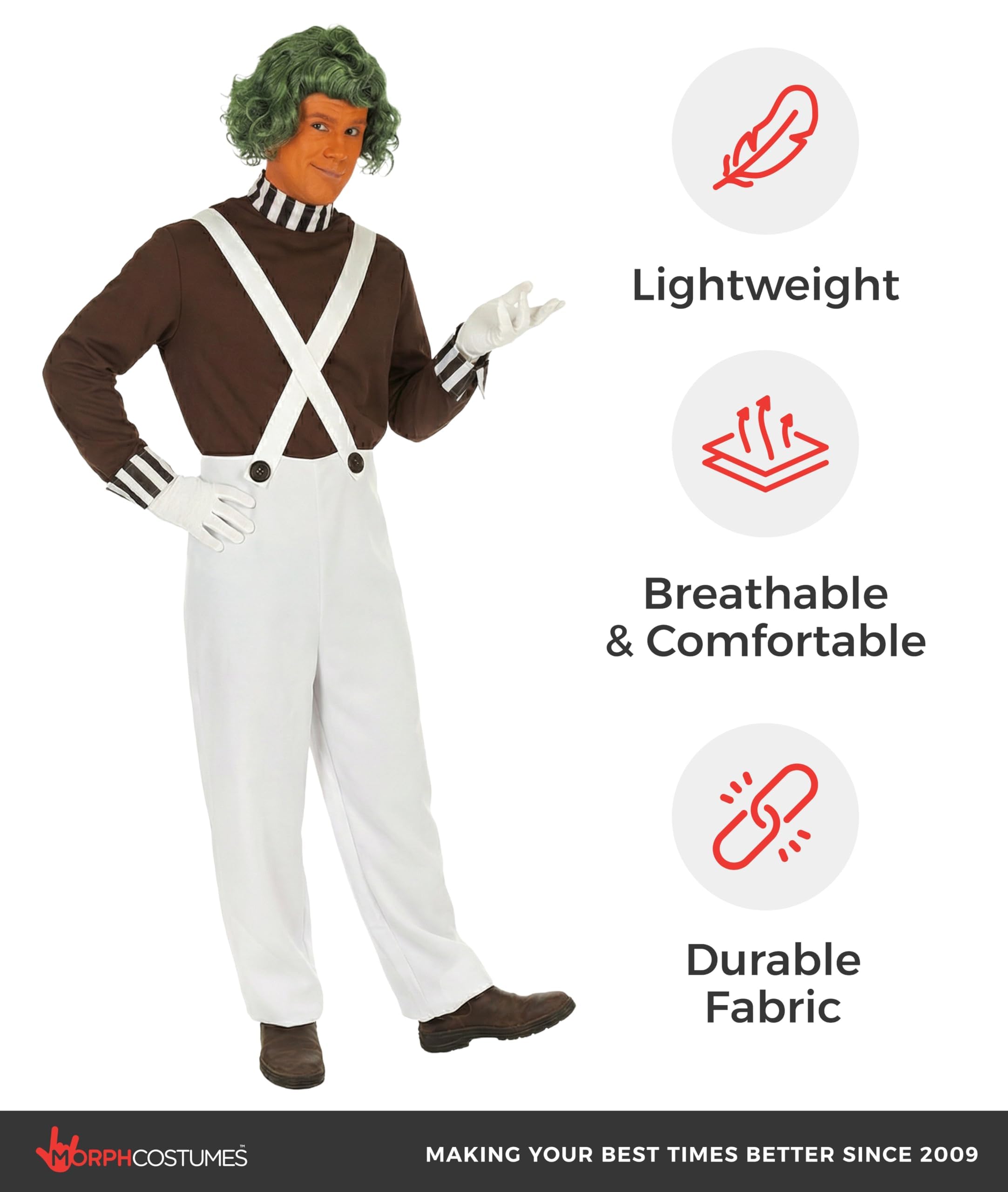 fun shack Mens Chocolate Factory Worker Costume, Chocolate Factory Costume, Halloween Costumes for Men - Image 7