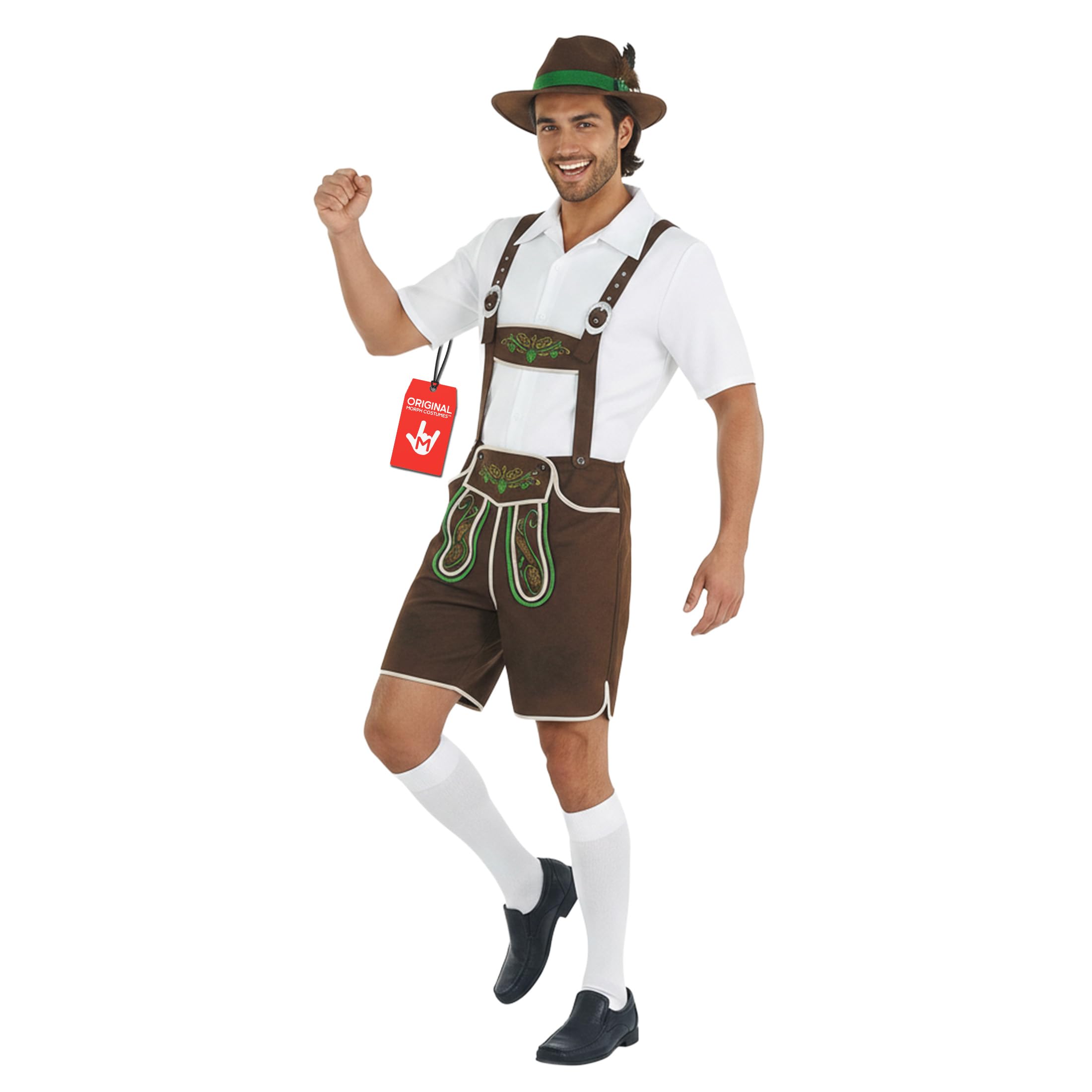 fun shack Mens Lederhosen Oktoberfest Costume, German Outfit for Men, Traditional Oktoberfest Attire, Festive Wear