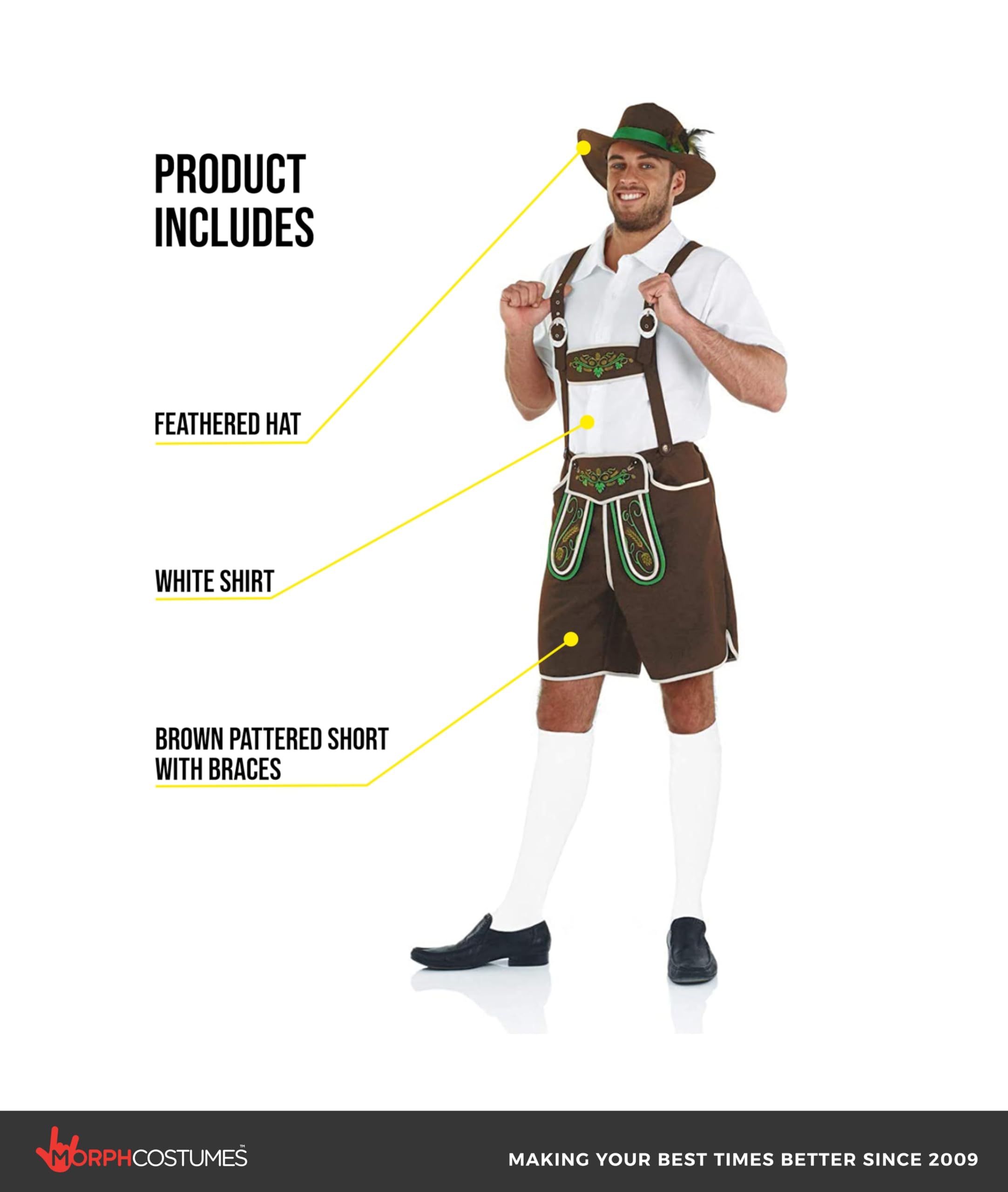 fun shack Mens Lederhosen Oktoberfest Costume, German Outfit for Men, Traditional Oktoberfest Attire, Festive Wear - Image 2