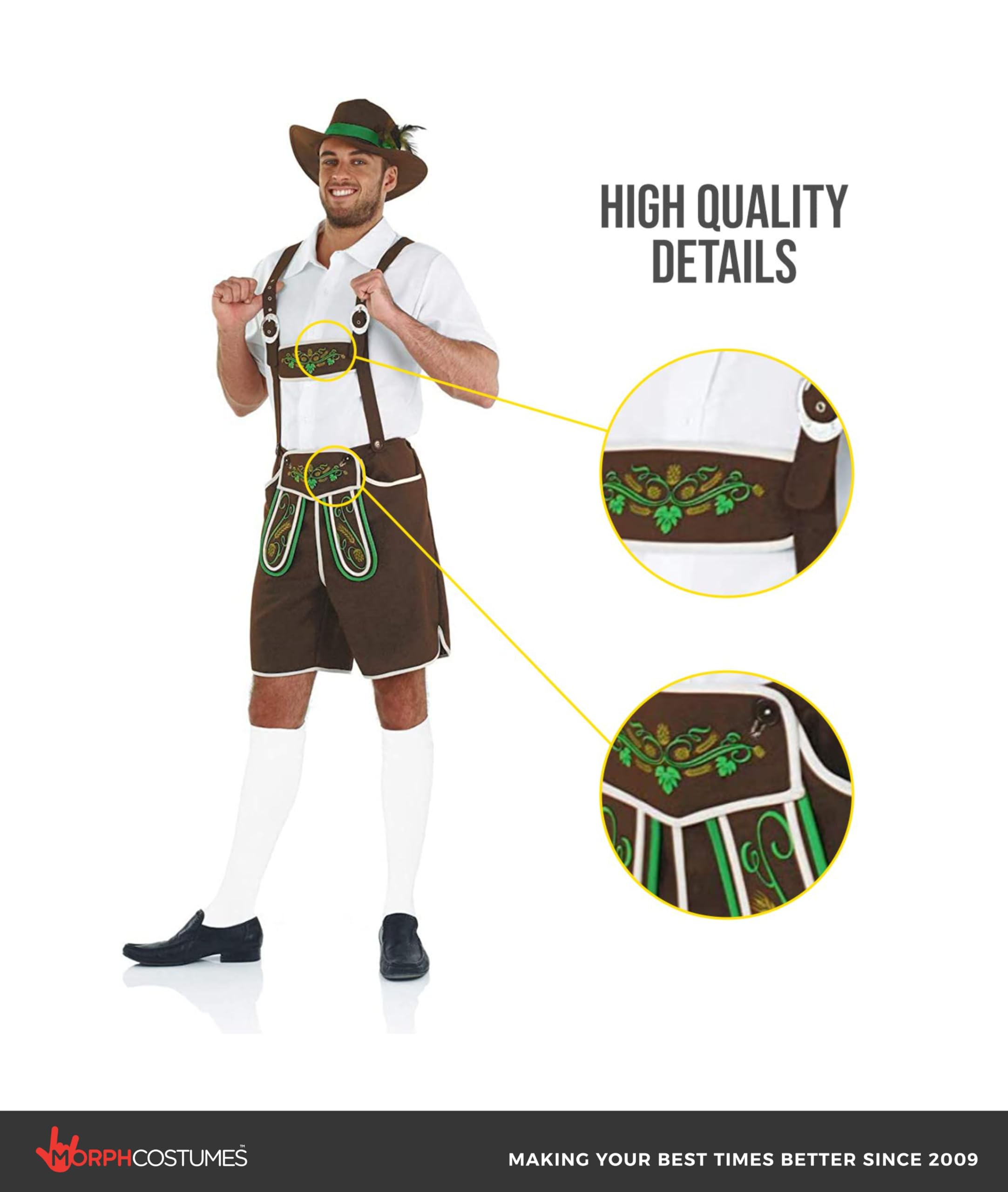 fun shack Mens Lederhosen Oktoberfest Costume, German Outfit for Men, Traditional Oktoberfest Attire, Festive Wear - Image 3