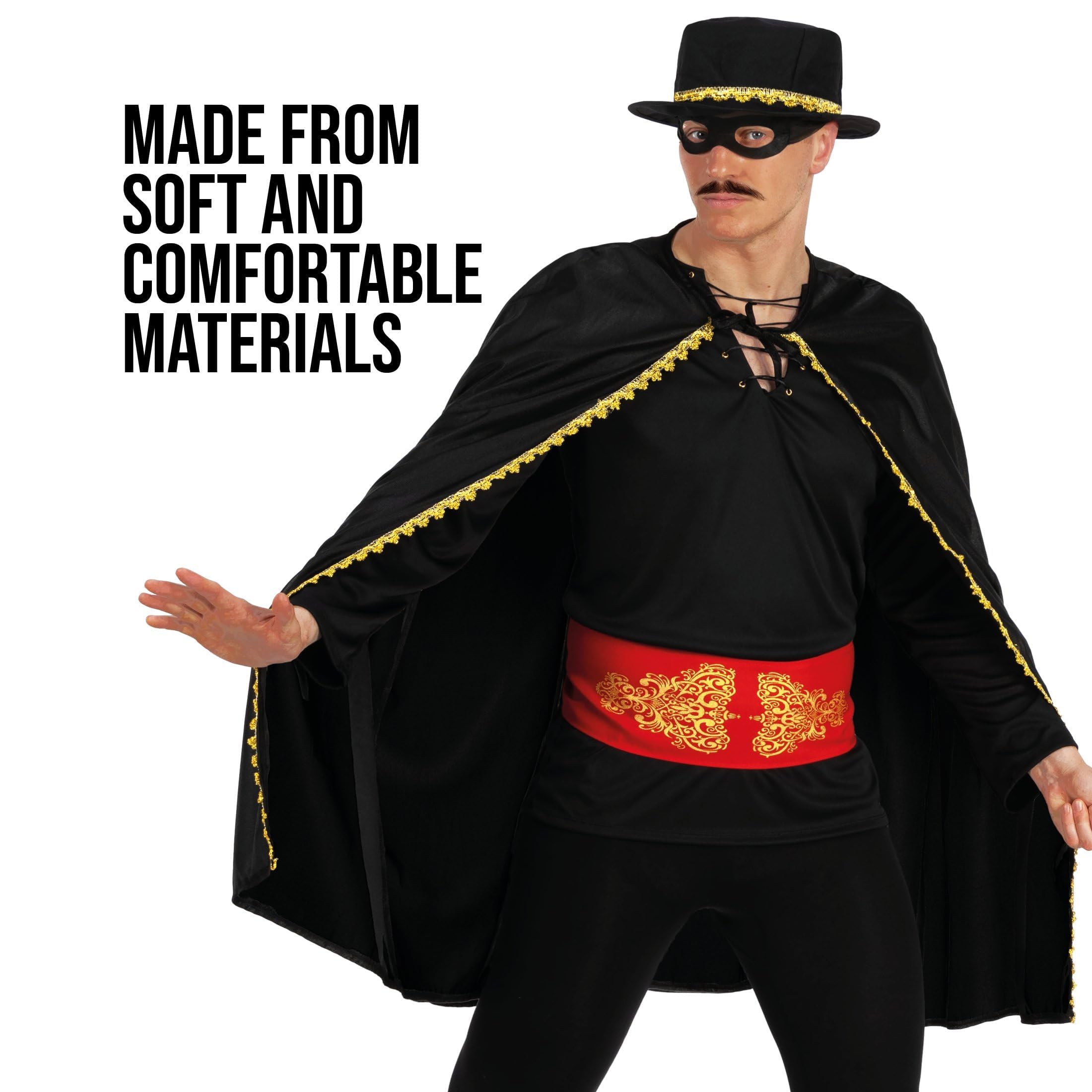 fun shack Mens Masked Bandit Costume, Halloween Costume for Men, Masked Hero Movie Character Costumes for Men - Image 3