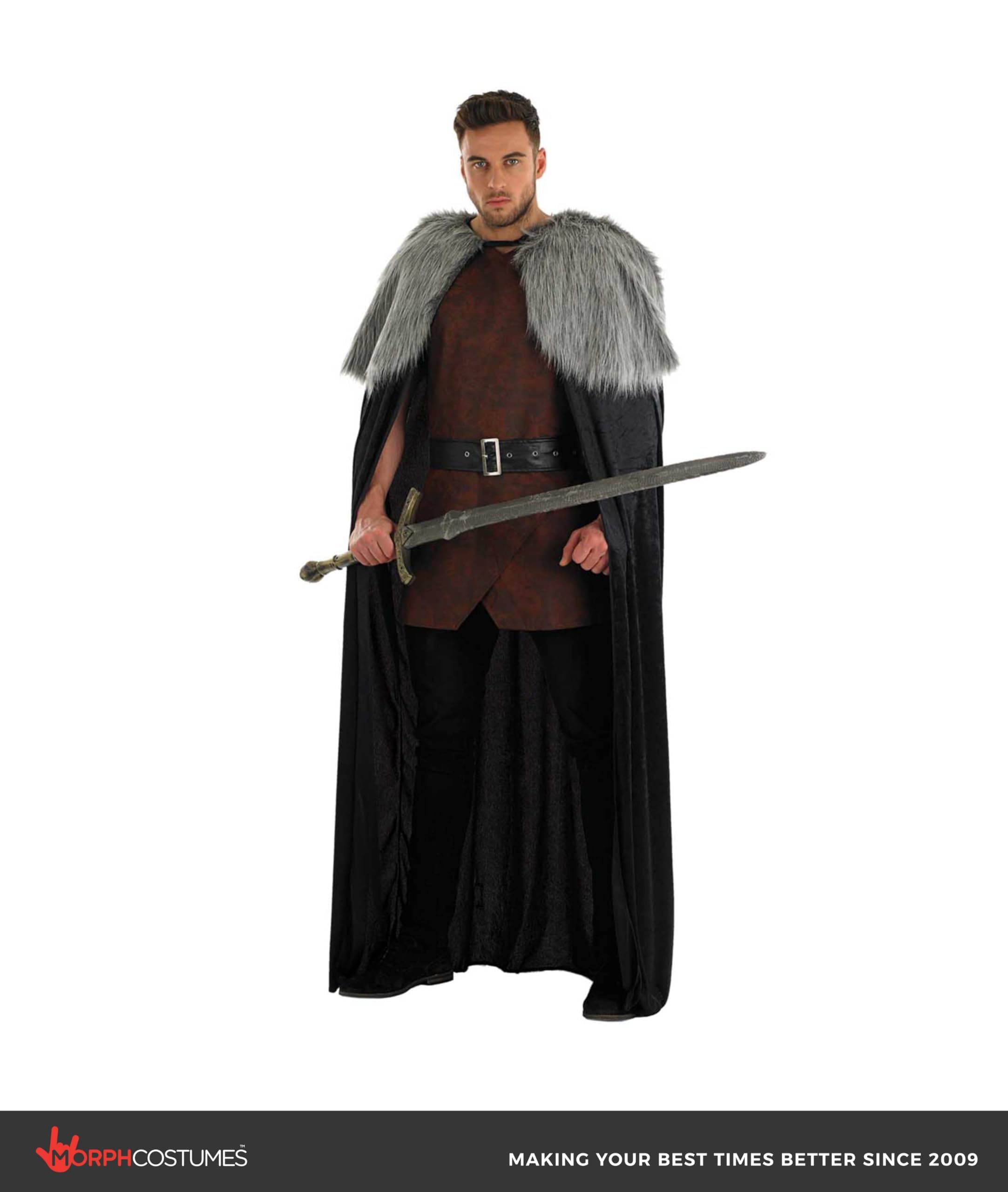 fun shack Mens Medieval Costume Warrior Cape Cloak Halloween Costumes for Men - Available in One Size Fits All - Image 4