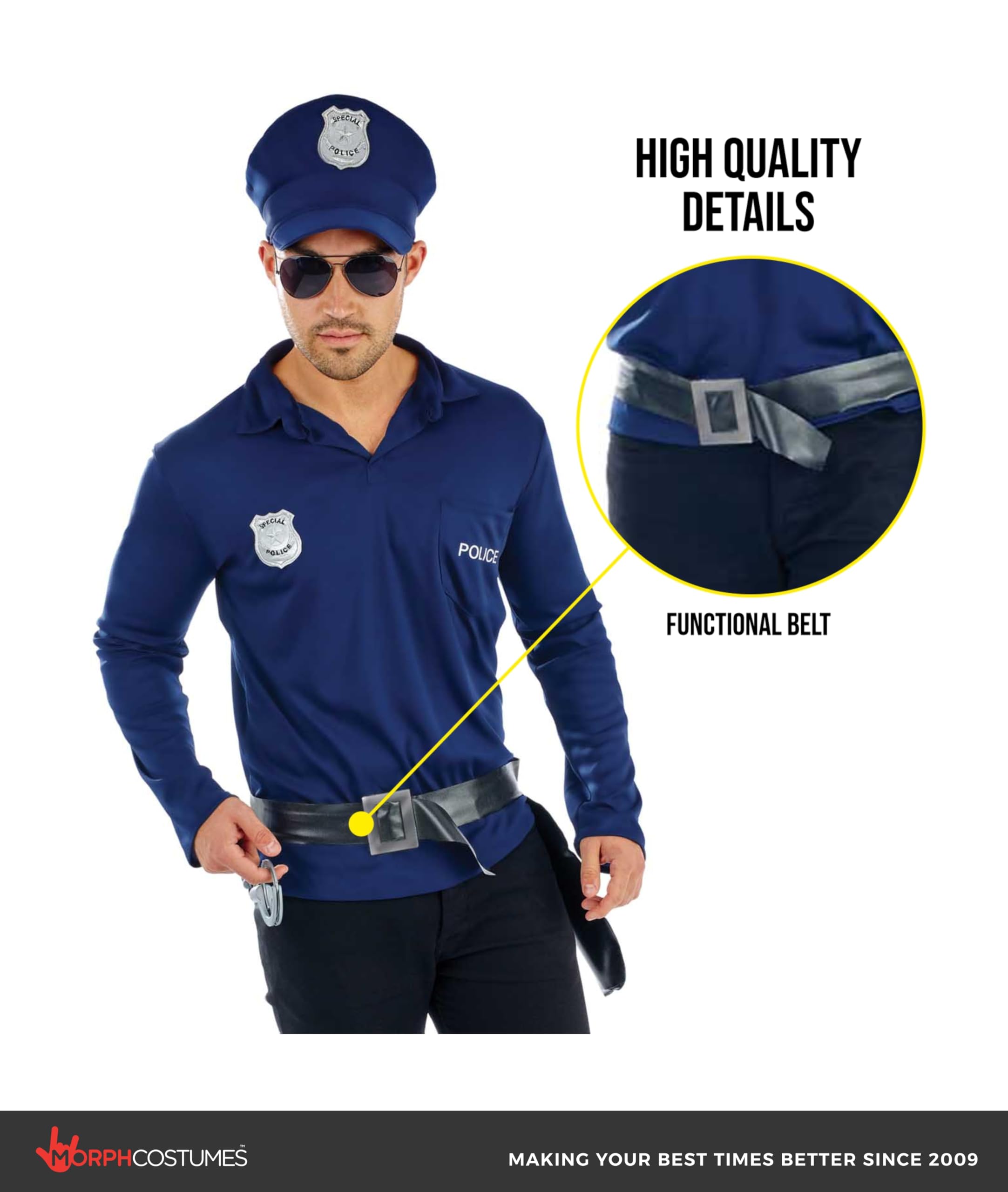 Fun Shack Mens Police Officer Costume - Adult Cop Costume for Men - Halloween - Image 3