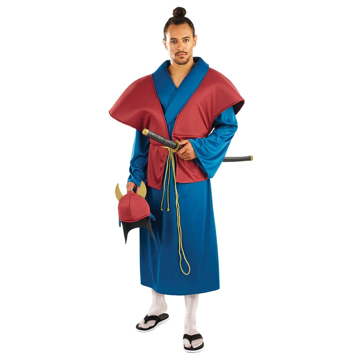 fun shack Mens Samurai Costume, Adult Ronin Kimono Outfit for Men, Japanese Warrior Dress Up Attire - Image 2