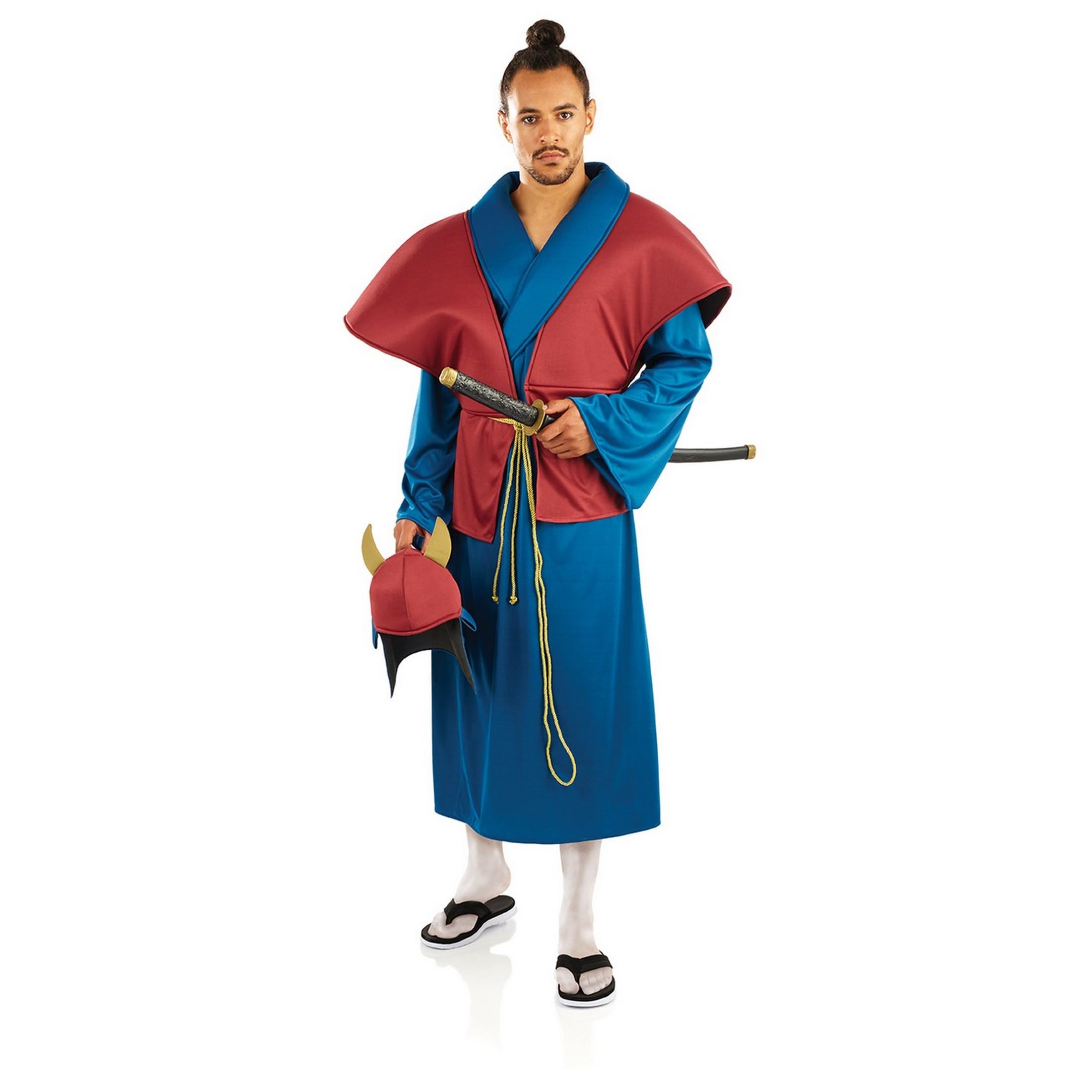 fun shack Mens Samurai Costume, Adult Ronin Kimono Outfit for Men, Japanese Warrior Dress Up Attire - Image 3