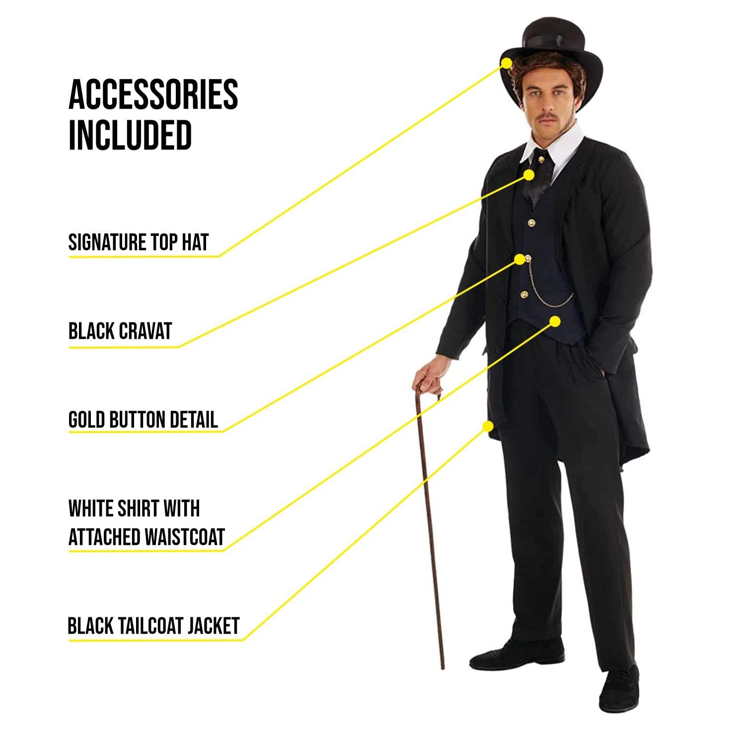 Fun Shack Mens Victorian Suit with Tailcoat - Image 3