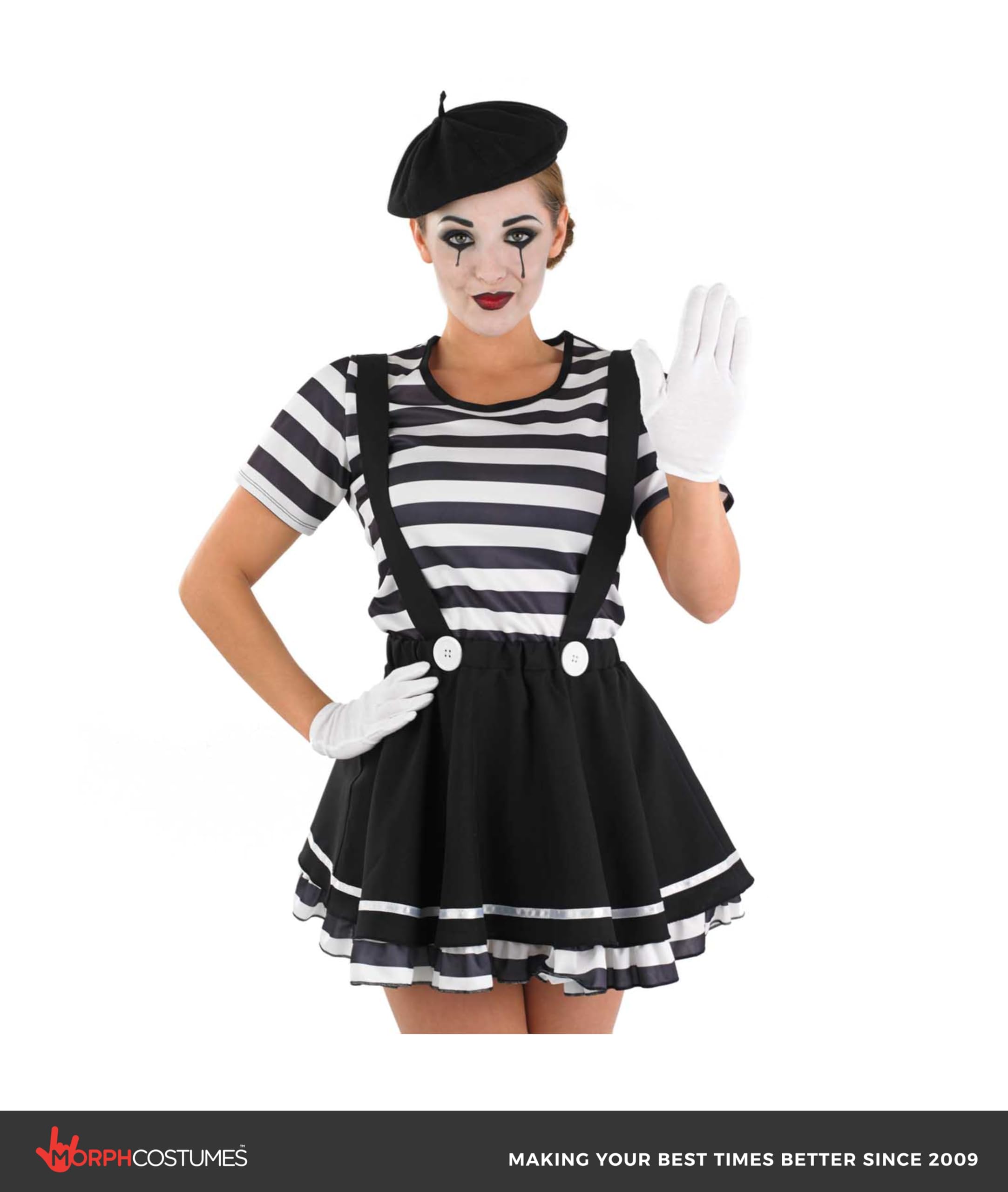 fun shack Mime Costume for Women, French Mime Costume Women, Circus Costumes Woman, French Outfit - Image 4