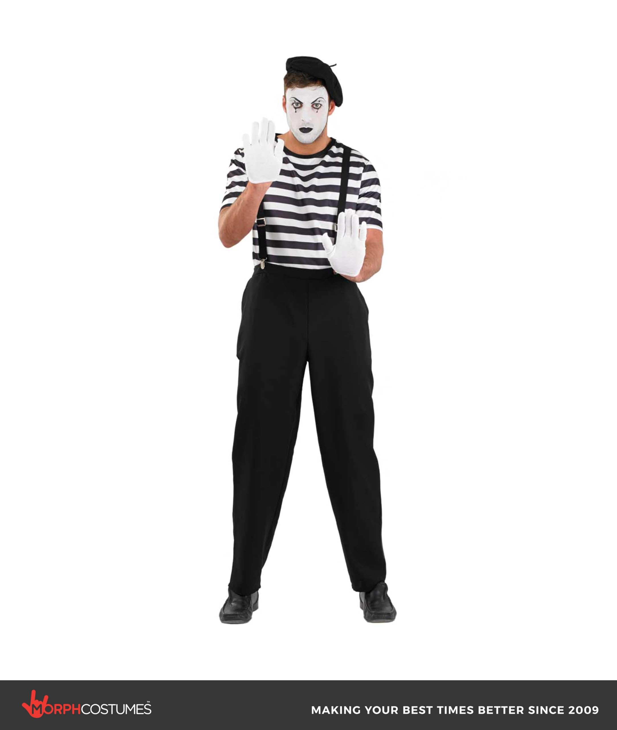 fun shack Mime Costume Men, Mens Mime Costume, Adult Mime Costume, French Mime Costume, Mime Halloween Costume - Image 3