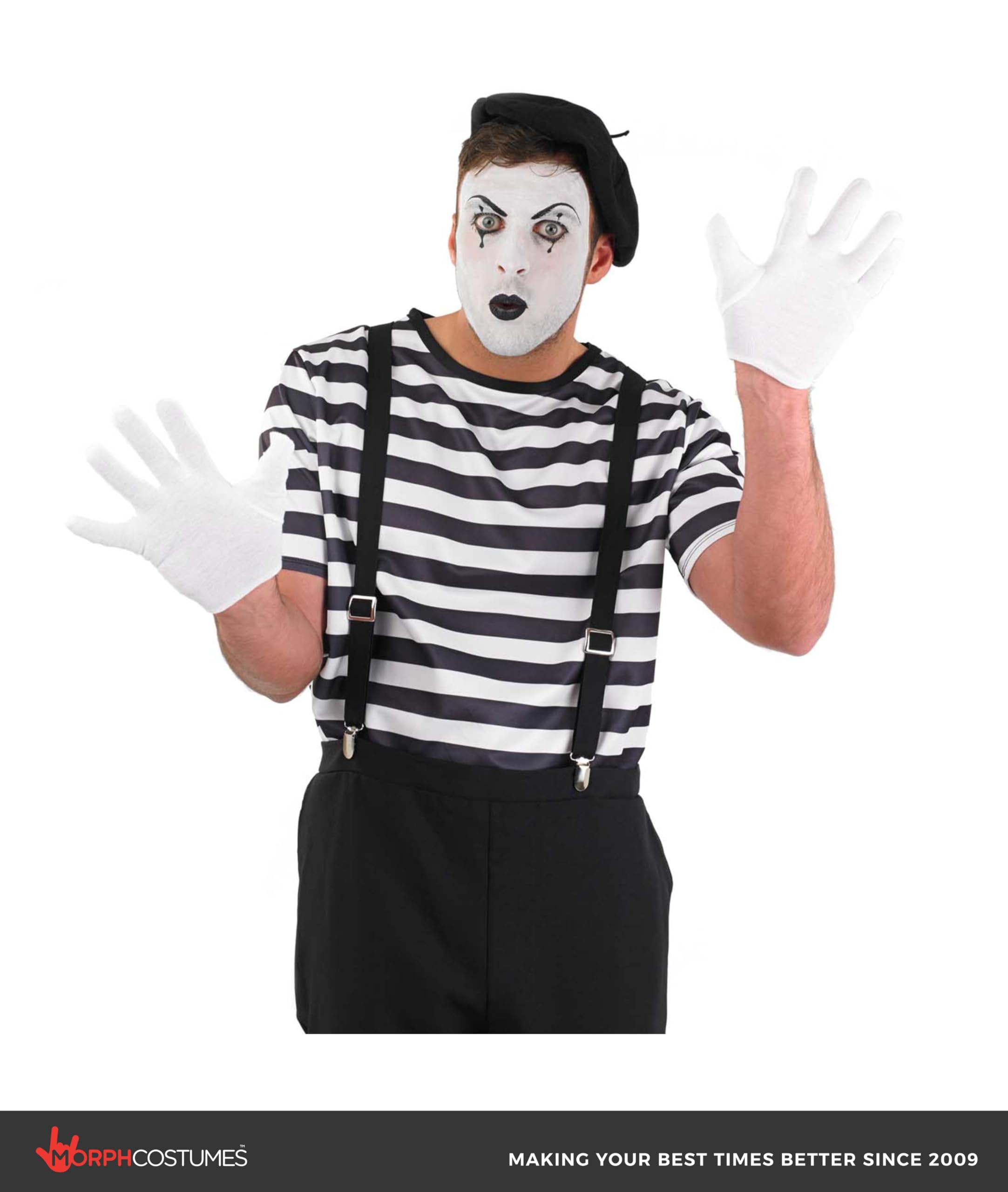 fun shack Mime Costume Men, Mens Mime Costume, Adult Mime Costume, French Mime Costume, Mime Halloween Costume - Image 4