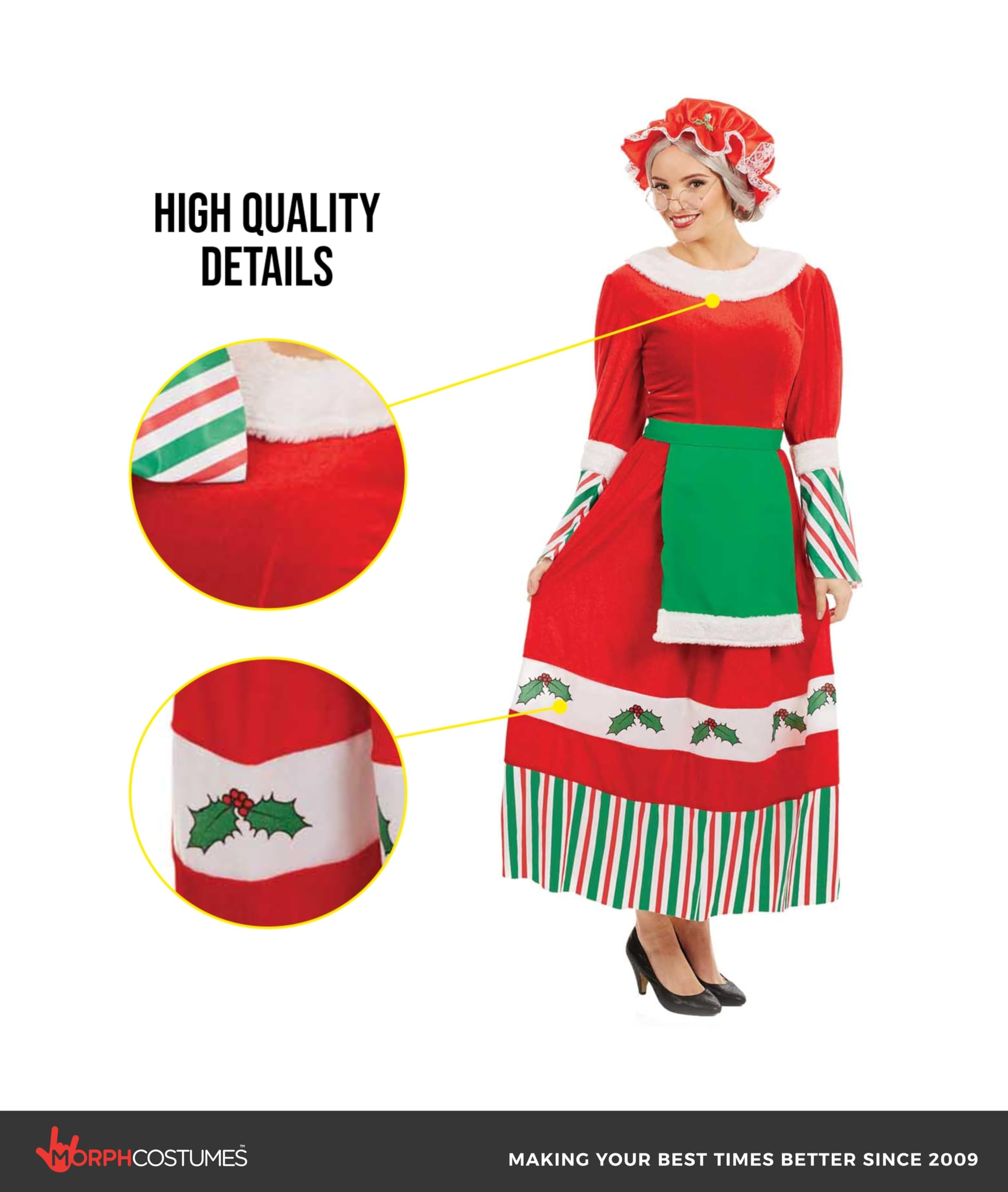 fun shack Mrs Claus Costume Adult Women, Mrs Claus Costumes For Women, Womens Christmas Costume - Image 3