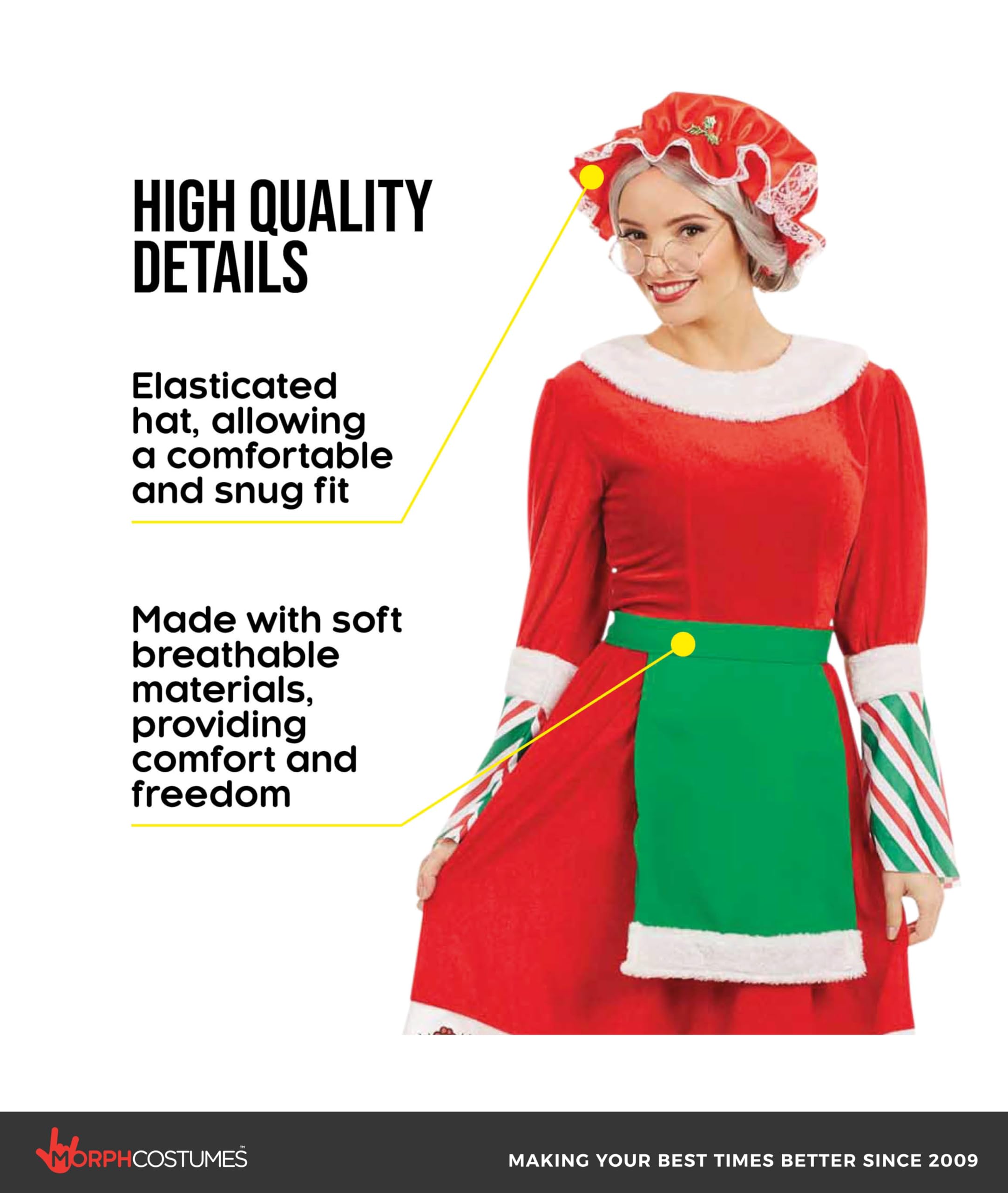 fun shack Mrs Claus Costume Adult Women, Mrs Claus Costumes For Women, Womens Christmas Costume - Image 4