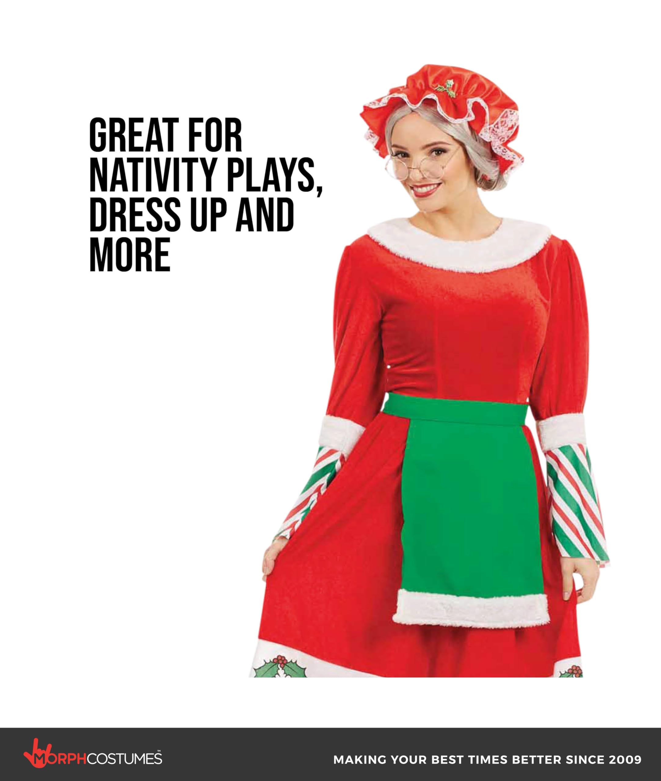 fun shack Mrs Claus Costume Adult Women, Mrs Claus Costumes For Women, Womens Christmas Costume - Image 5