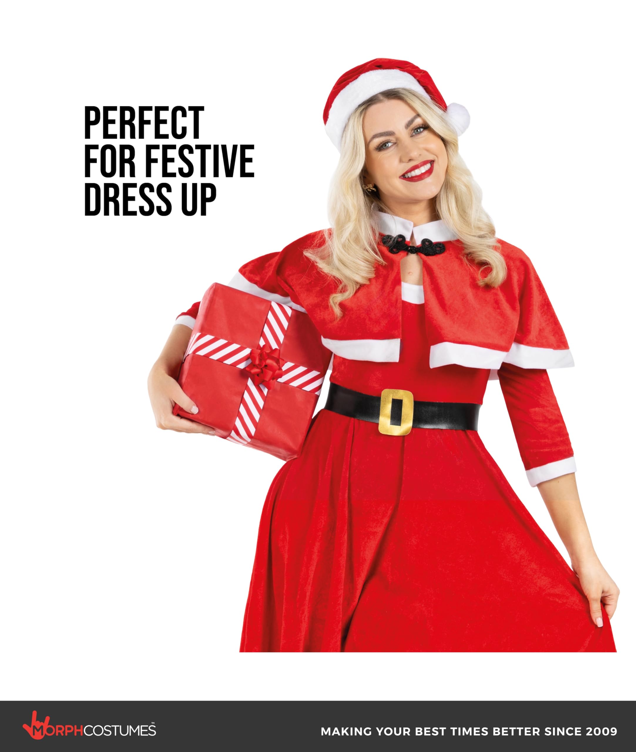 fun shack Mrs Claus Costume Adult Women, Santa Dress, Mrs Claus Costume For Women, Female Santa Costumes, Festive Attire - Image 3