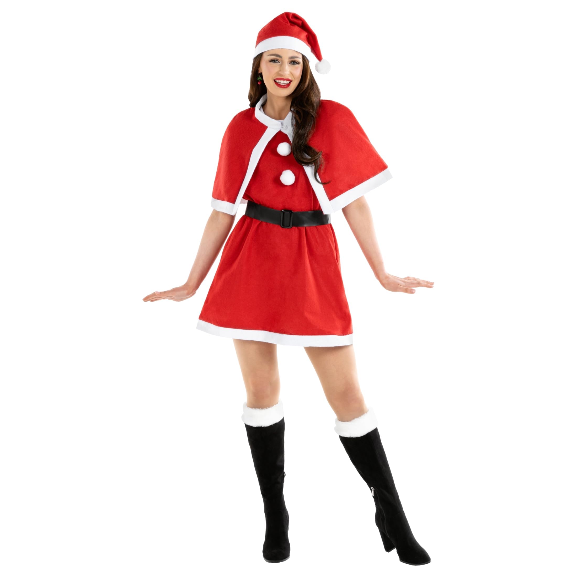 fun shack Mrs Claus Costume Adult Women, Santa Dress Women, Santacon Costume Womens