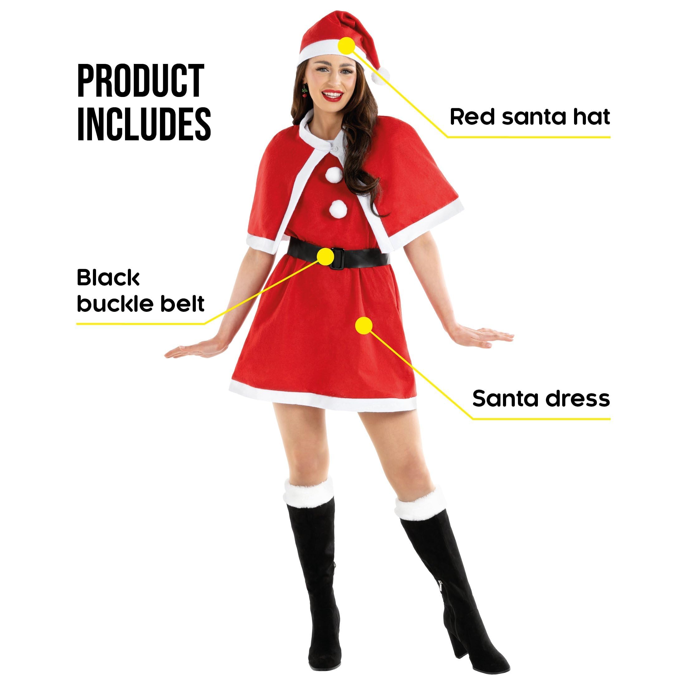 fun shack Mrs Claus Costume Adult Women, Santa Dress Women, Santacon Costume Womens - Image 2