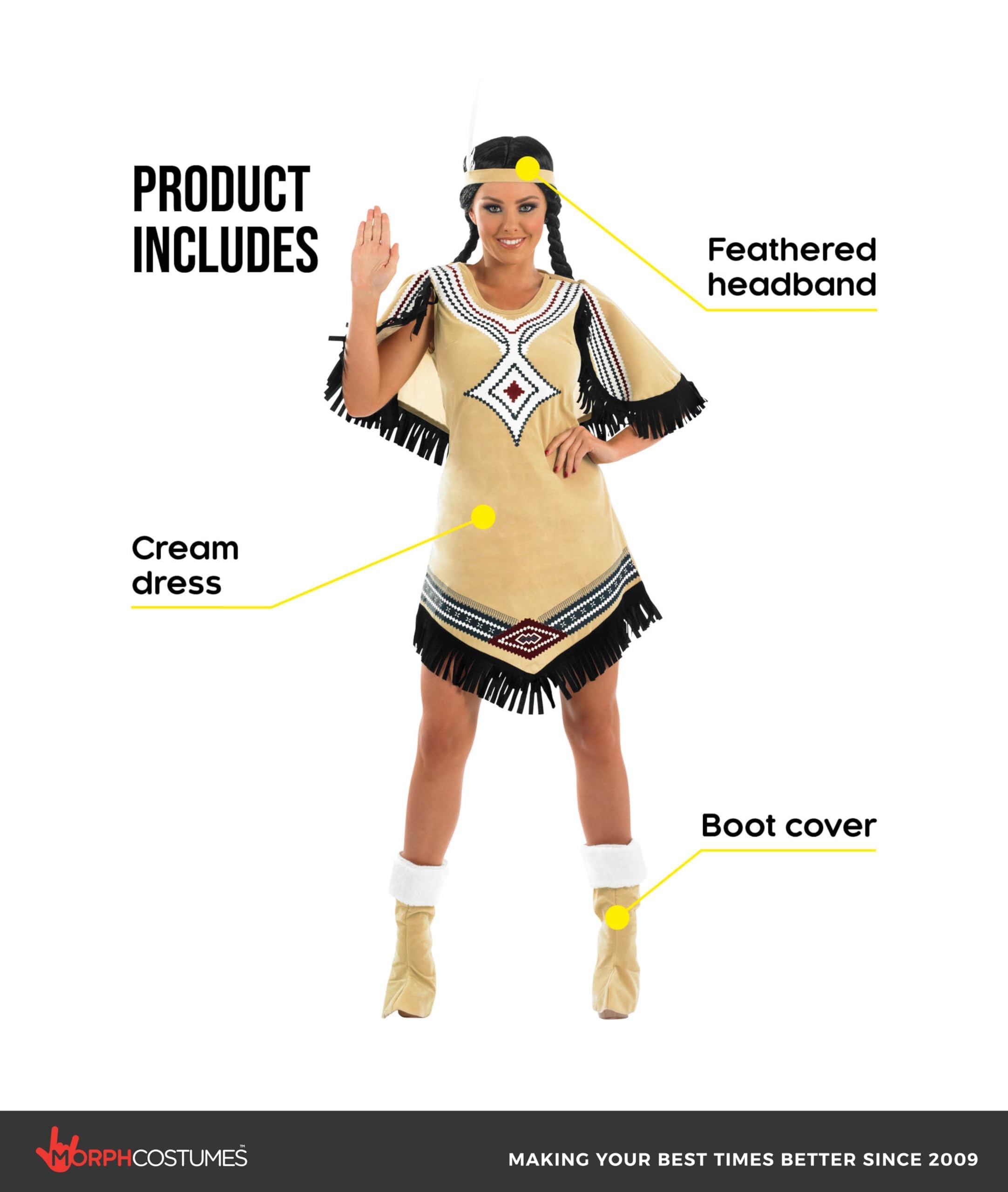 fun shack Native American Costume Women, Native American Dress for Women, Warrior Princess Costume Women - Image 2
