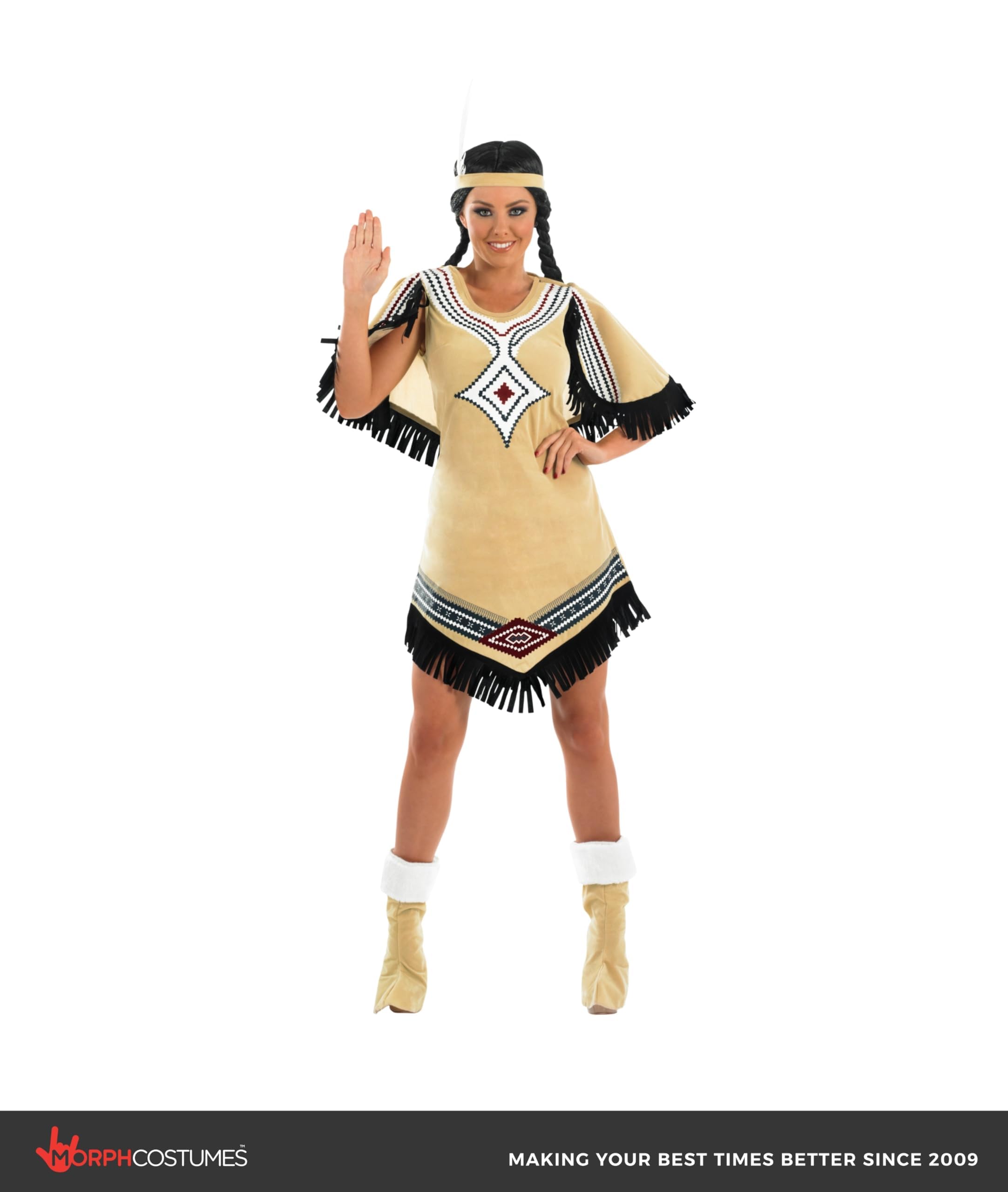 fun shack Native American Costume Women, Native American Dress for Women, Warrior Princess Costume Women - Image 5