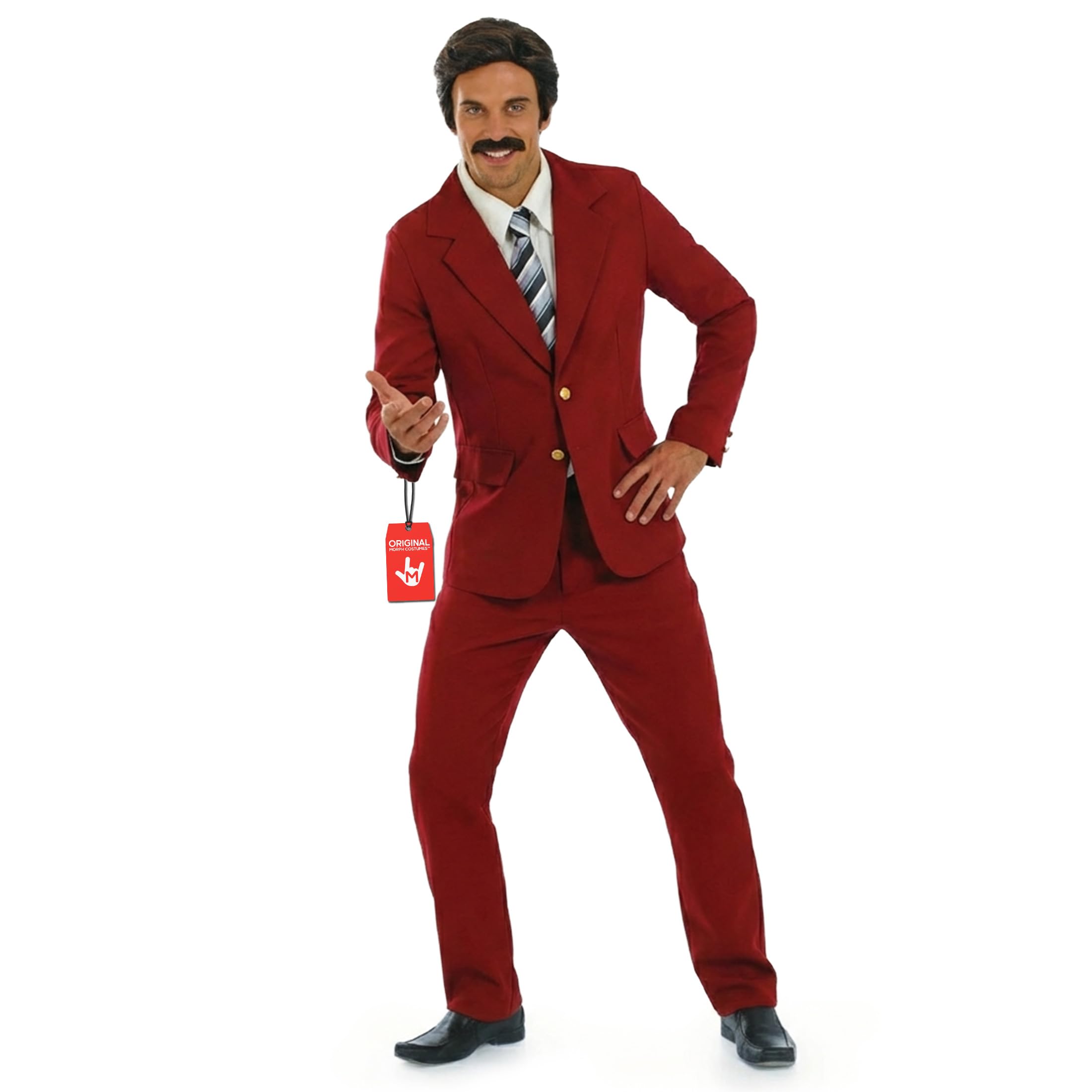fun shack News Anchor Costume for Men, Newsreader Suit, Anchor Man Outfit, Professional Newsreader Halloween Costumes for Men