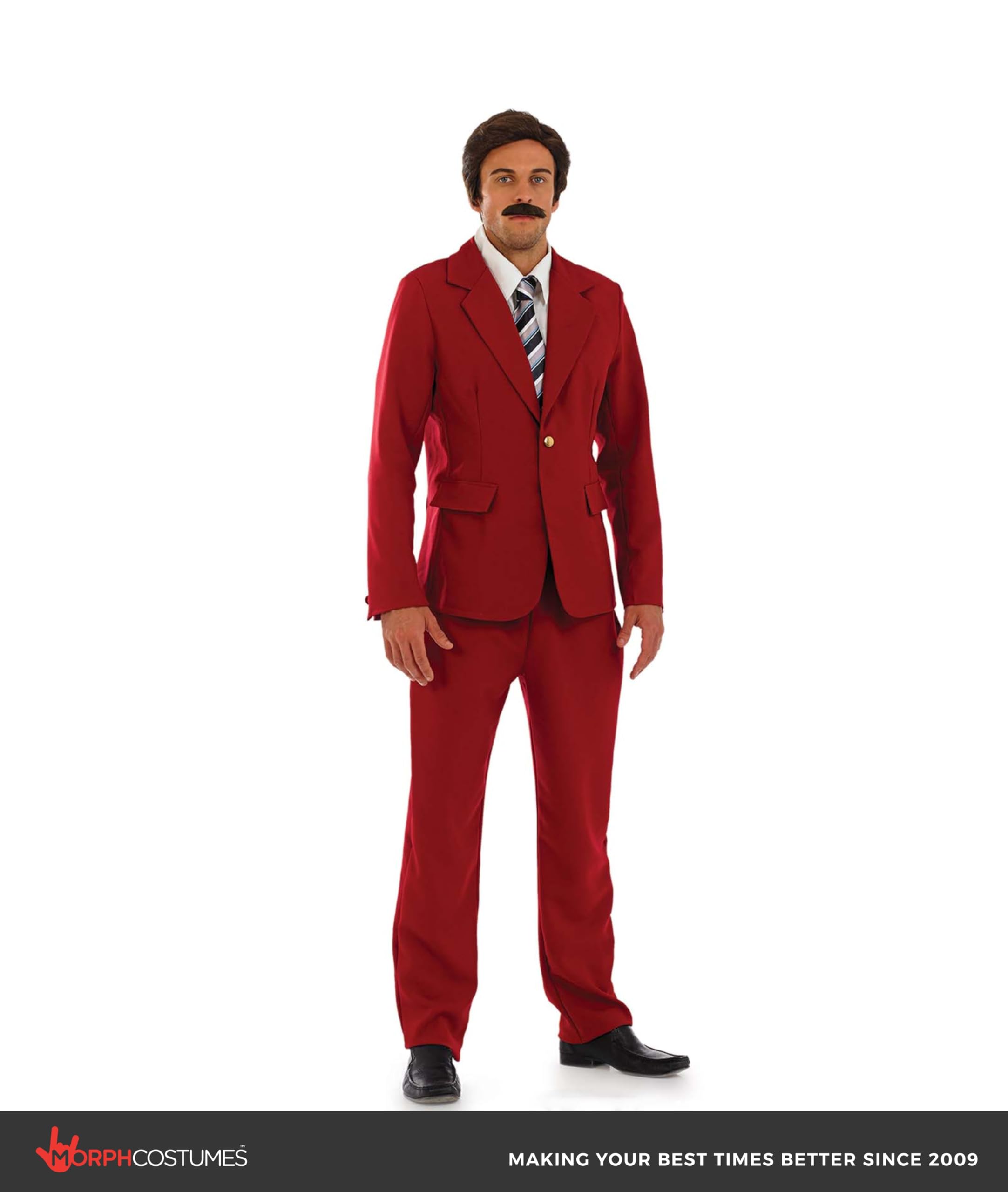fun shack News Anchor Costume for Men, Newsreader Suit, Anchor Man Outfit, Professional Newsreader Halloween Costumes for Men - Image 3