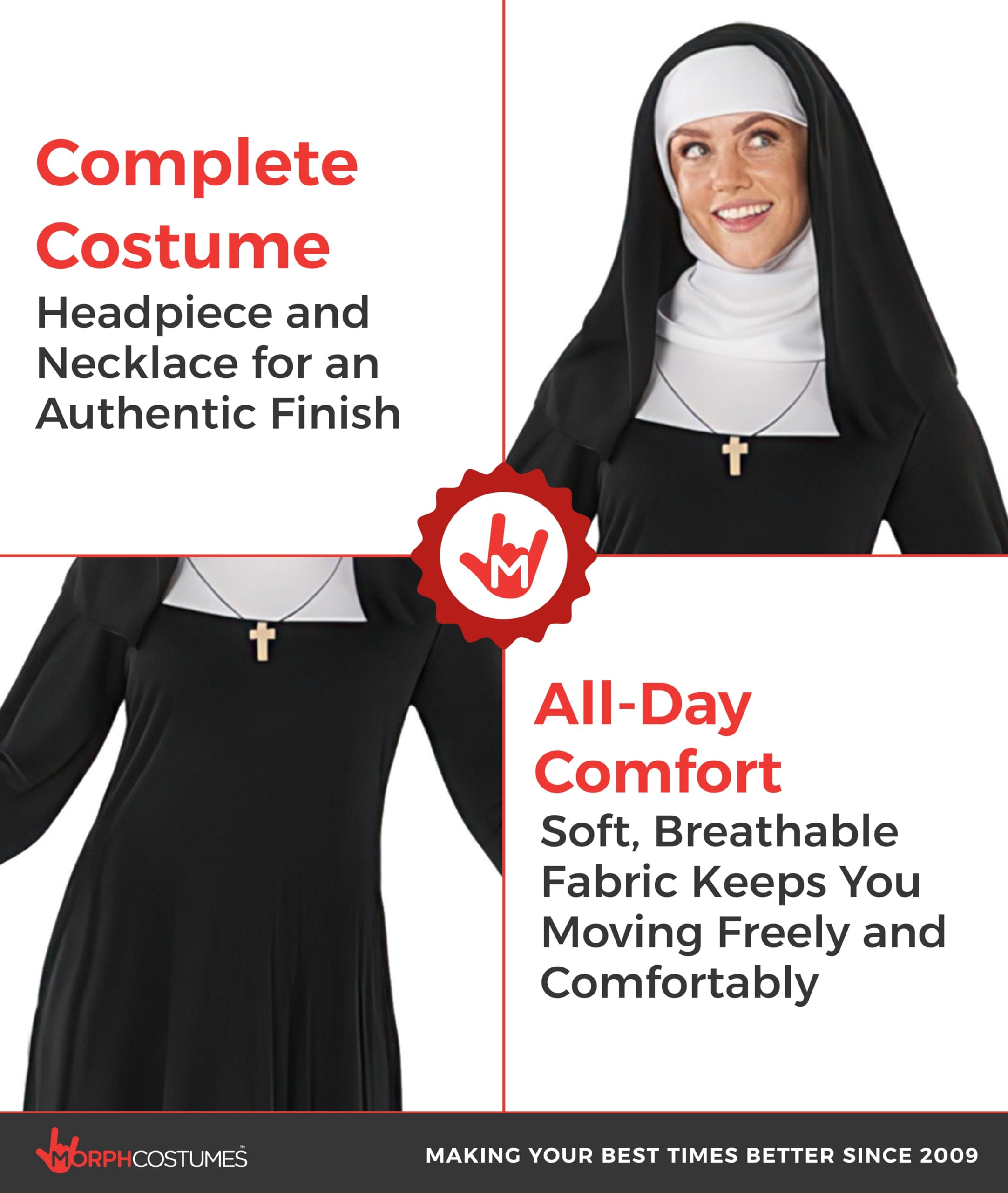 fun shack Nun Costume Woman, Nun Outfit, Womens Nun Costume, Womens Halloween Costumes, Women Halloween Costume - Image 3