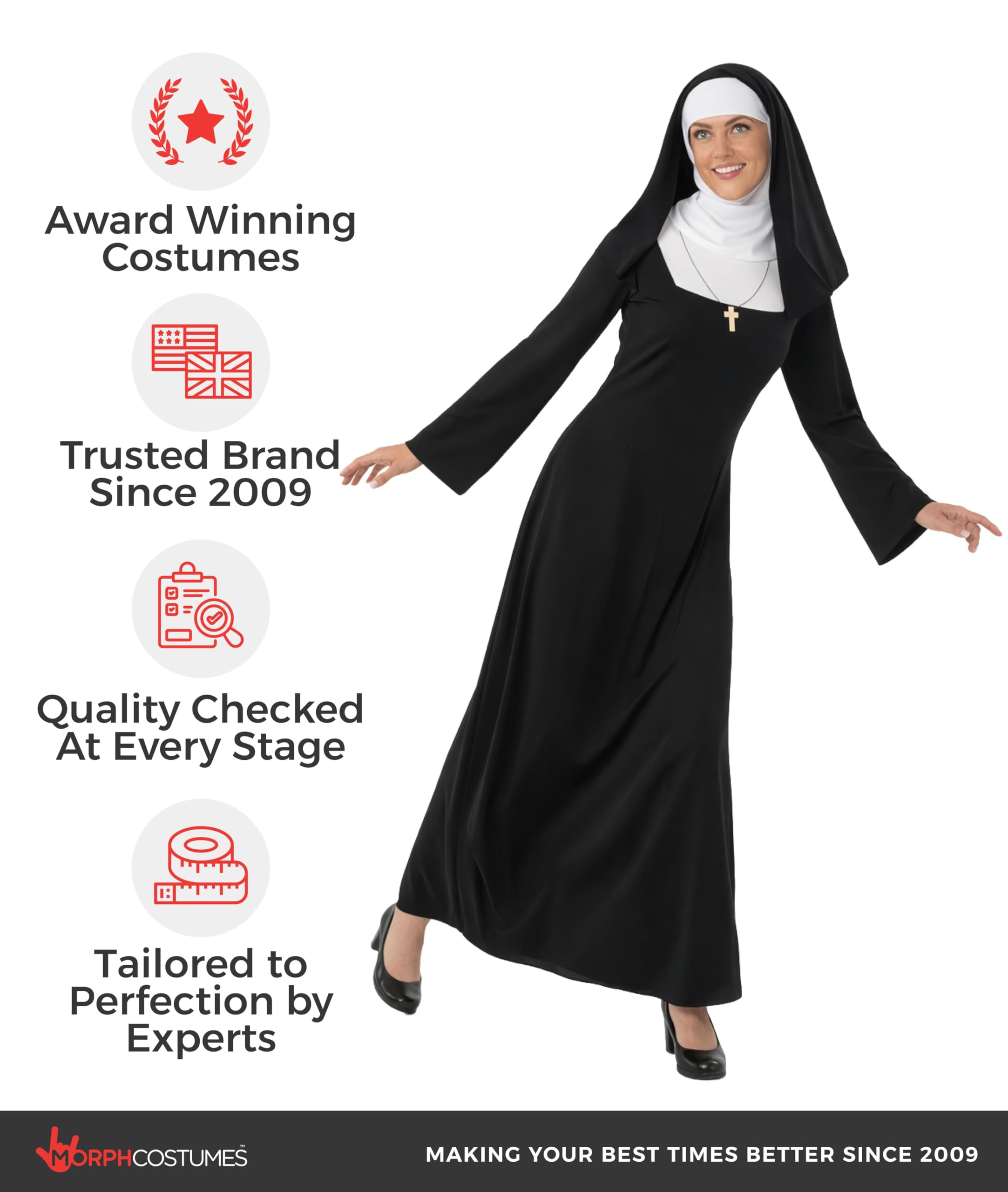 fun shack Nun Costume Woman, Nun Outfit, Womens Nun Costume, Womens Halloween Costumes, Women Halloween Costume - Image 5
