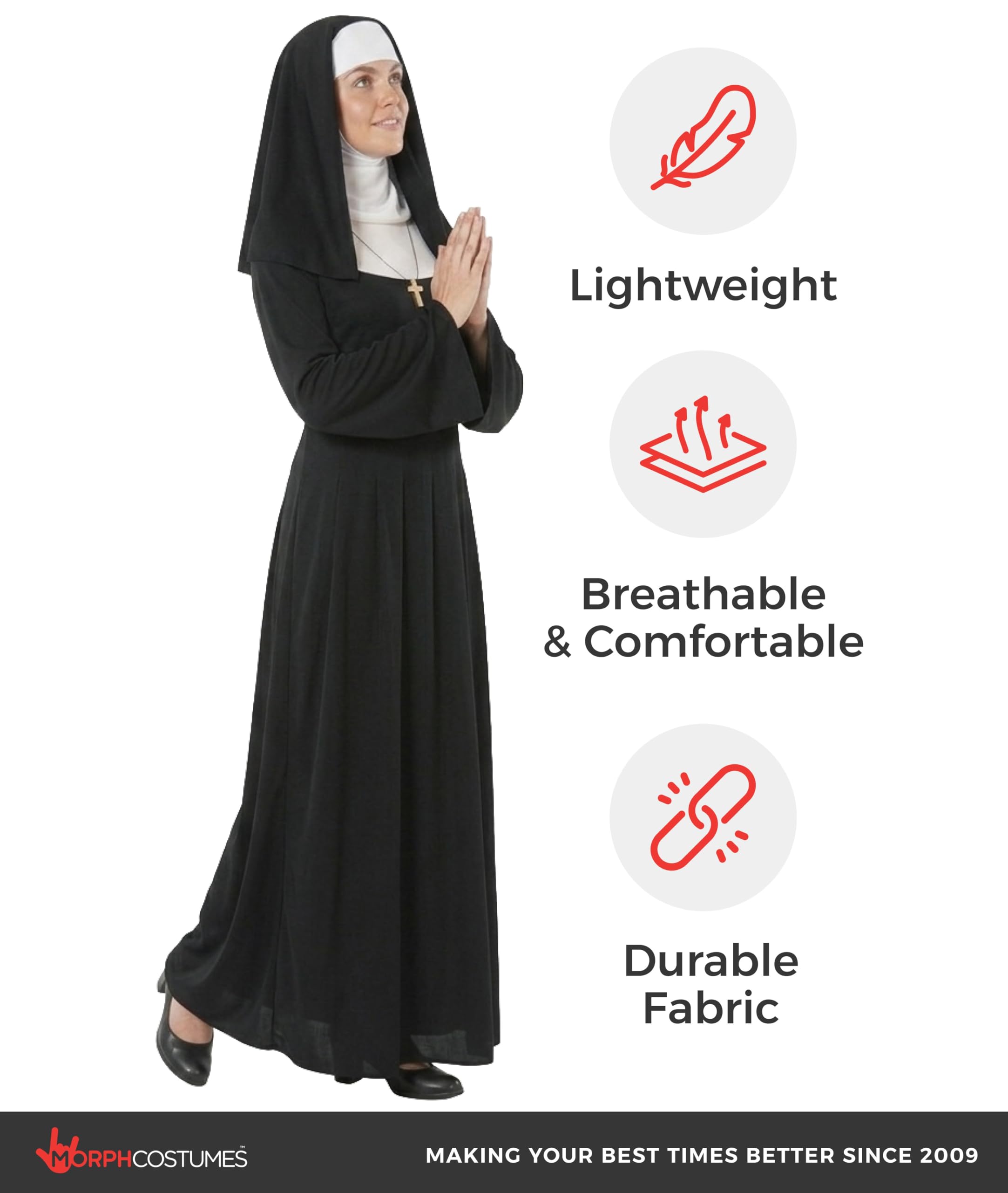 fun shack Nun Costume Woman, Nun Outfit, Womens Nun Costume, Womens Halloween Costumes, Women Halloween Costume - Image 7