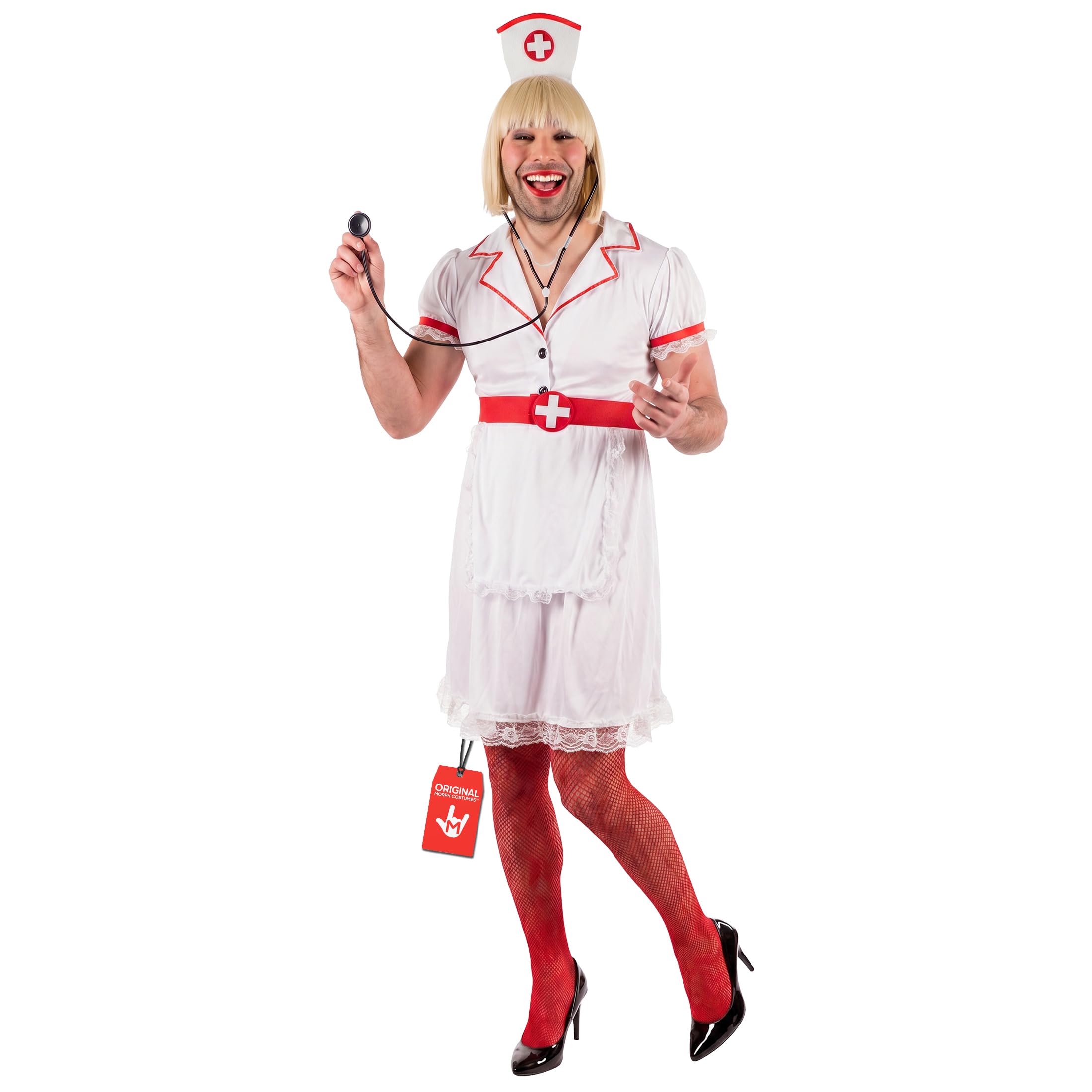 fun shack Nurse Costume for Men | Male Nurse Outfit | Adult Doctor Costume | Funny Medical Attire for Men