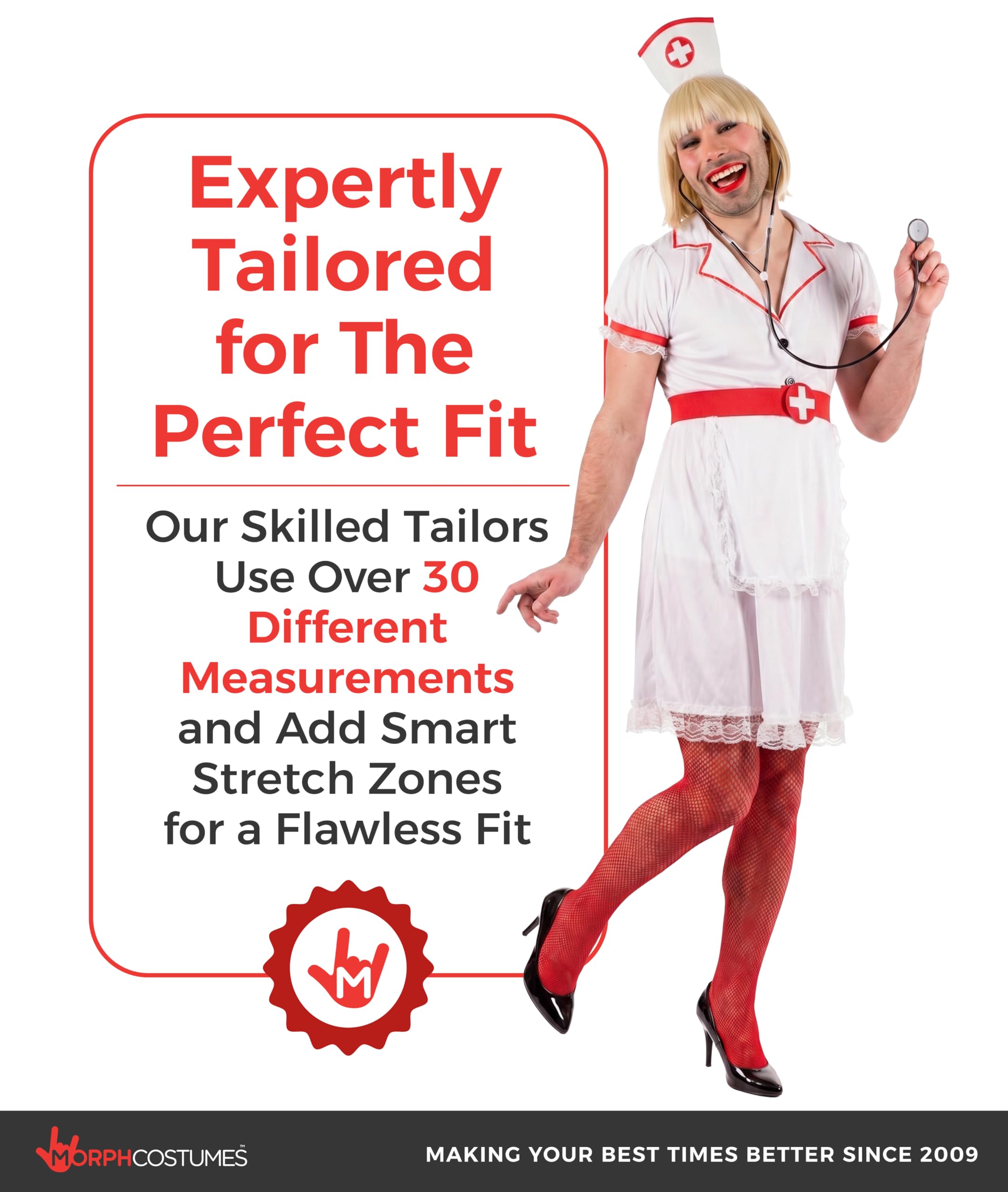 fun shack Nurse Costume for Men | Male Nurse Outfit | Adult Doctor Costume | Funny Medical Attire for Men - Image 4