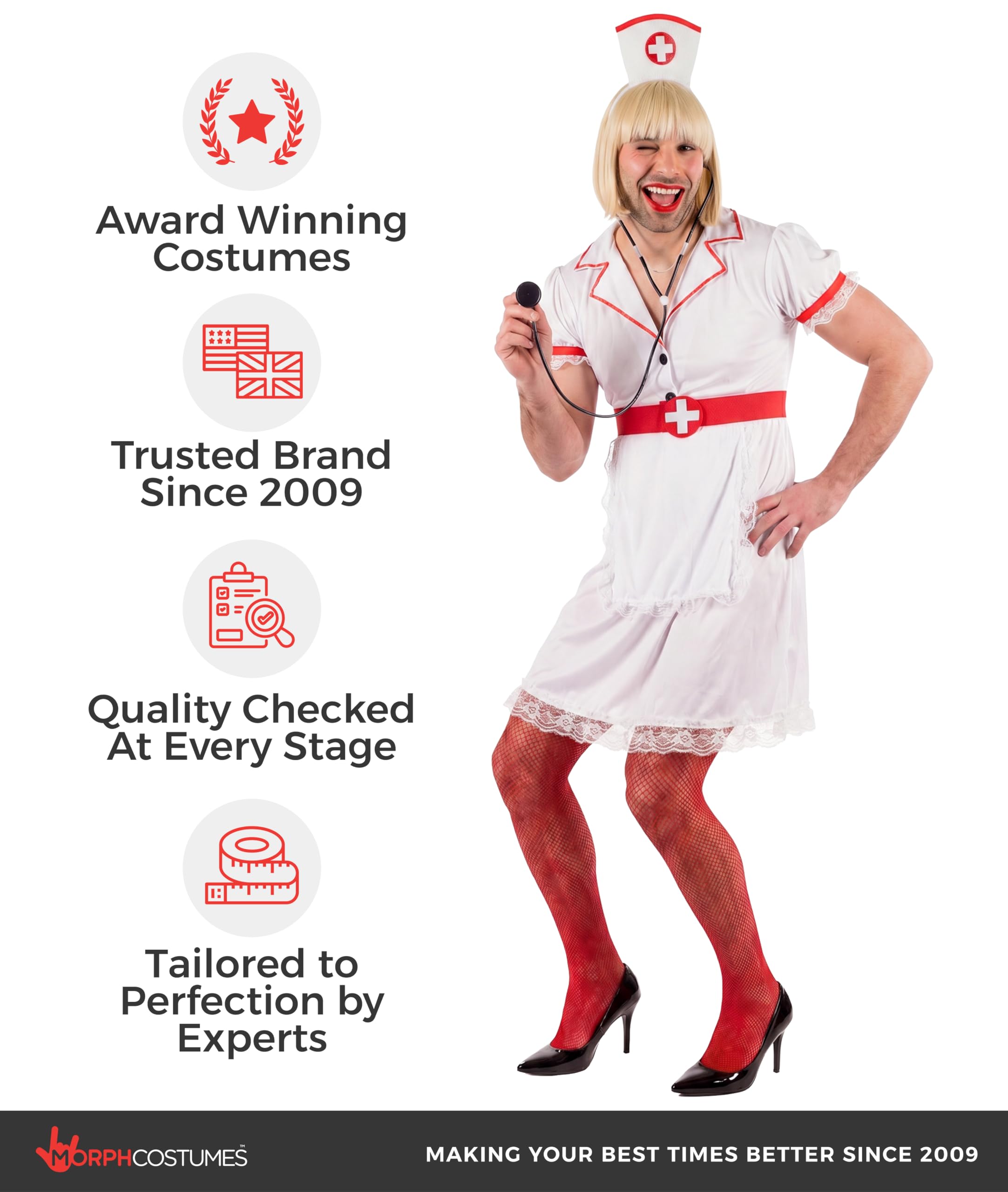 fun shack Nurse Costume for Men | Male Nurse Outfit | Adult Doctor Costume | Funny Medical Attire for Men - Image 6