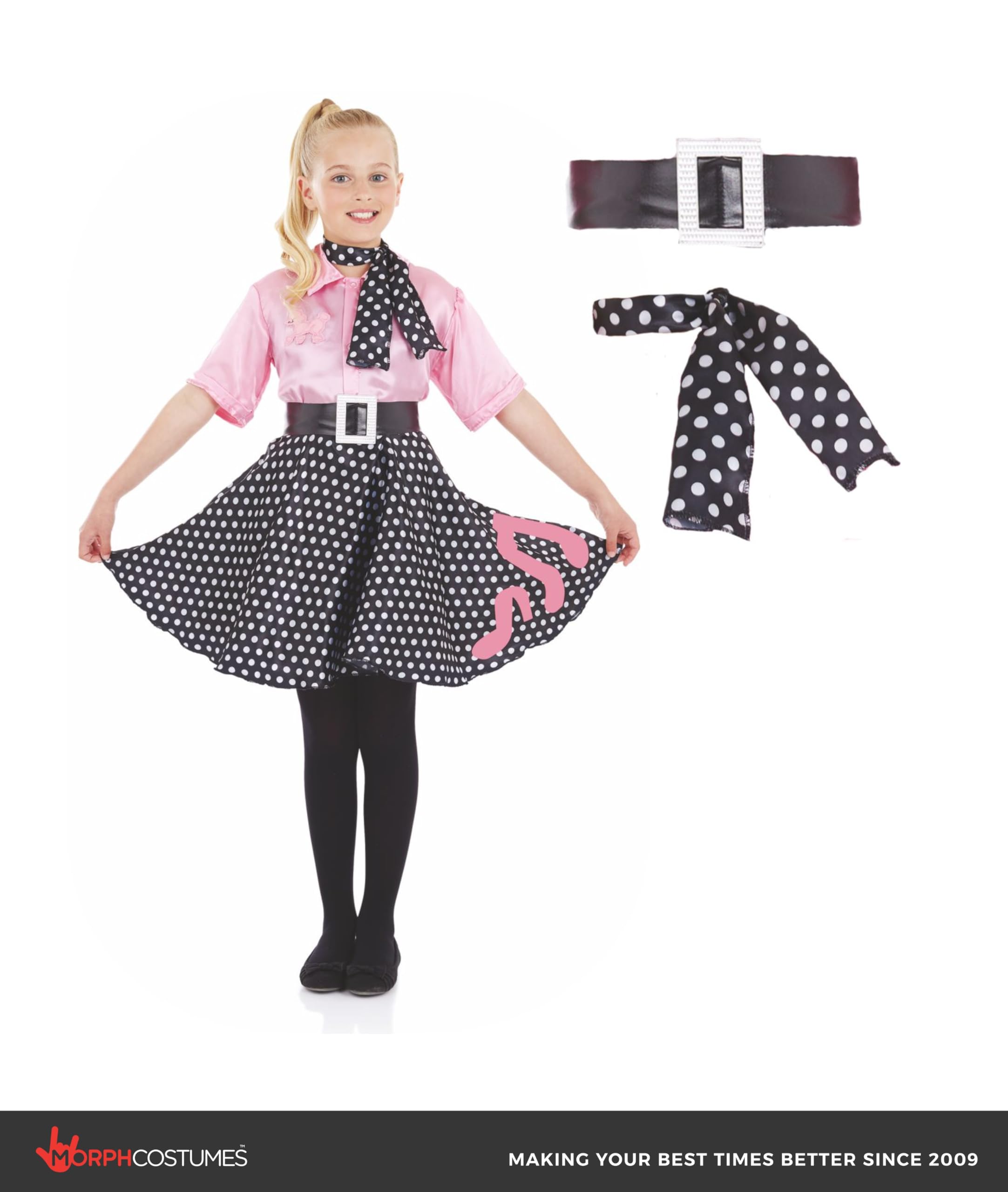 fun shack - Poodle Skirts for Girls, 50s Outfit for Girl, Poodle Skirt, Halloween Costumes for Girls, Kids Halloween Costumes, Small - Image 5
