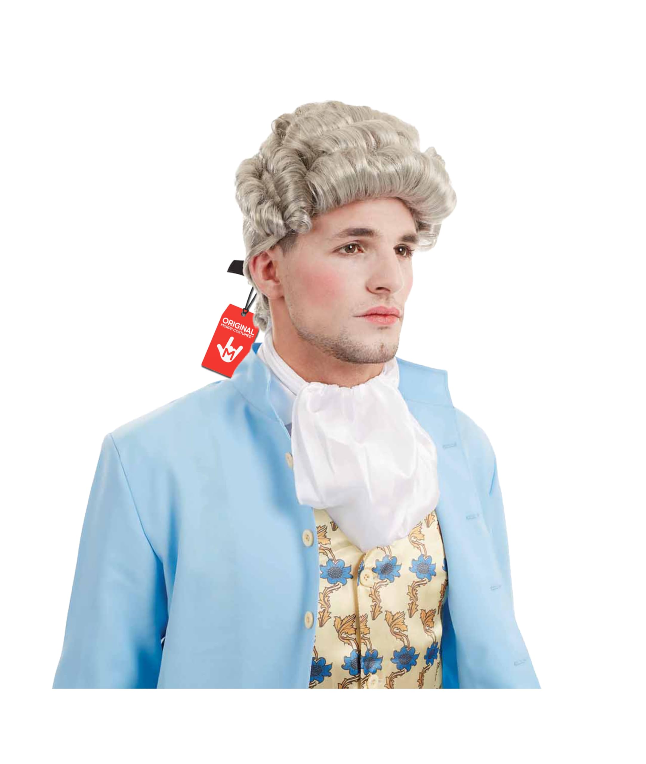 fun shack Powdered Wig Men Colonial, White Wig Men, Founding Father Wig, Victorian Man Costume, Colonial Wig, Medieval Wig