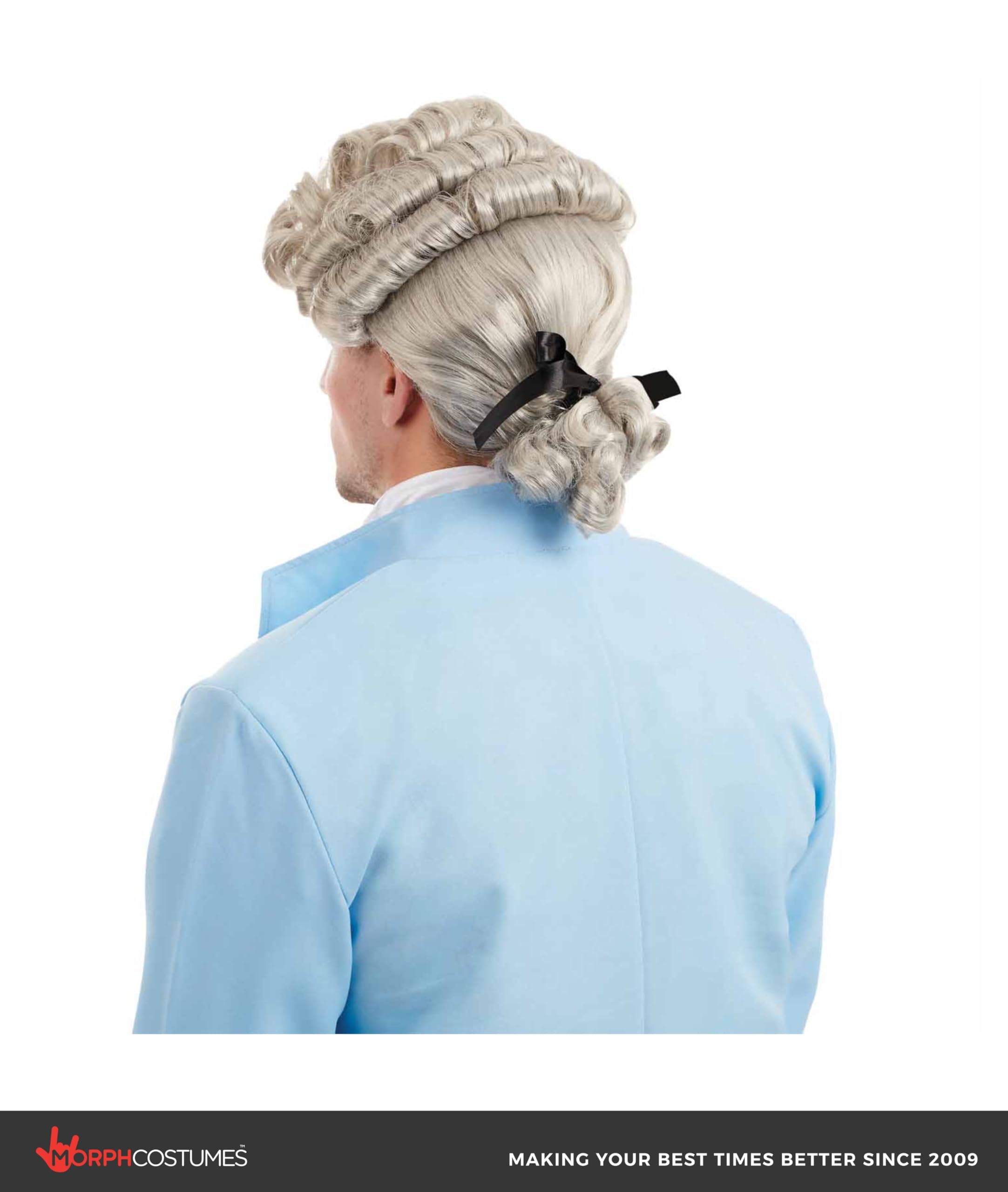 fun shack Powdered Wig Men Colonial, White Wig Men, Founding Father Wig, Victorian Man Costume, Colonial Wig, Medieval Wig - Image 2