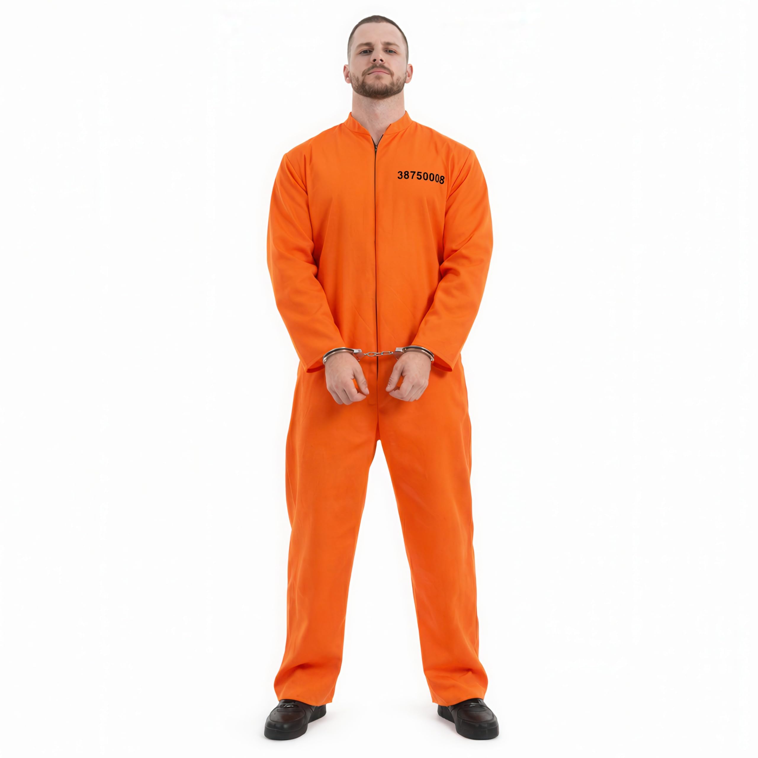 fun shack Prisoner Costume Men,Inmate Costume Men, Convict Costumes, Halloween Costumes for Adults