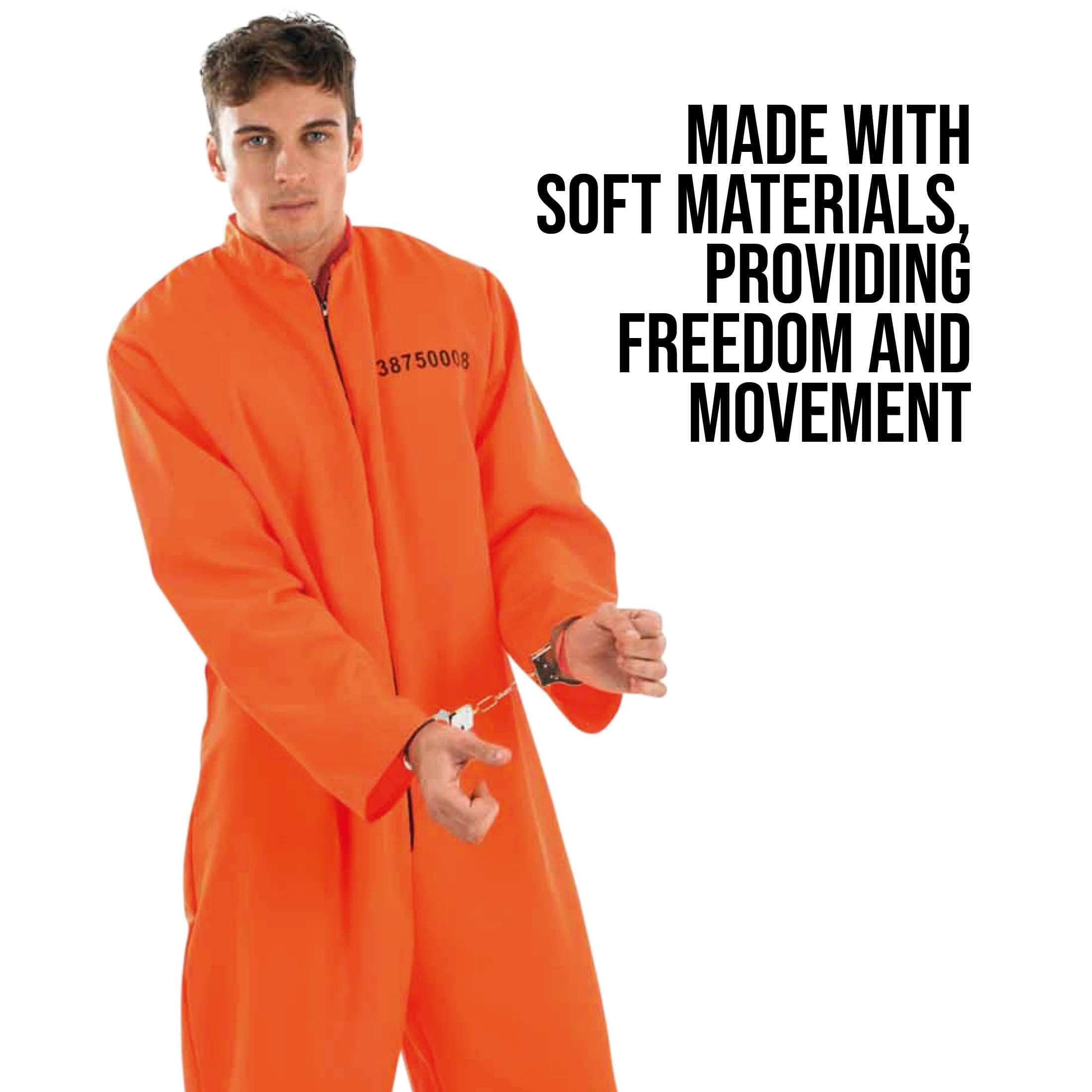 fun shack Prisoner Costume Men,Inmate Costume Men, Convict Costumes, Halloween Costumes for Adults - Image 2
